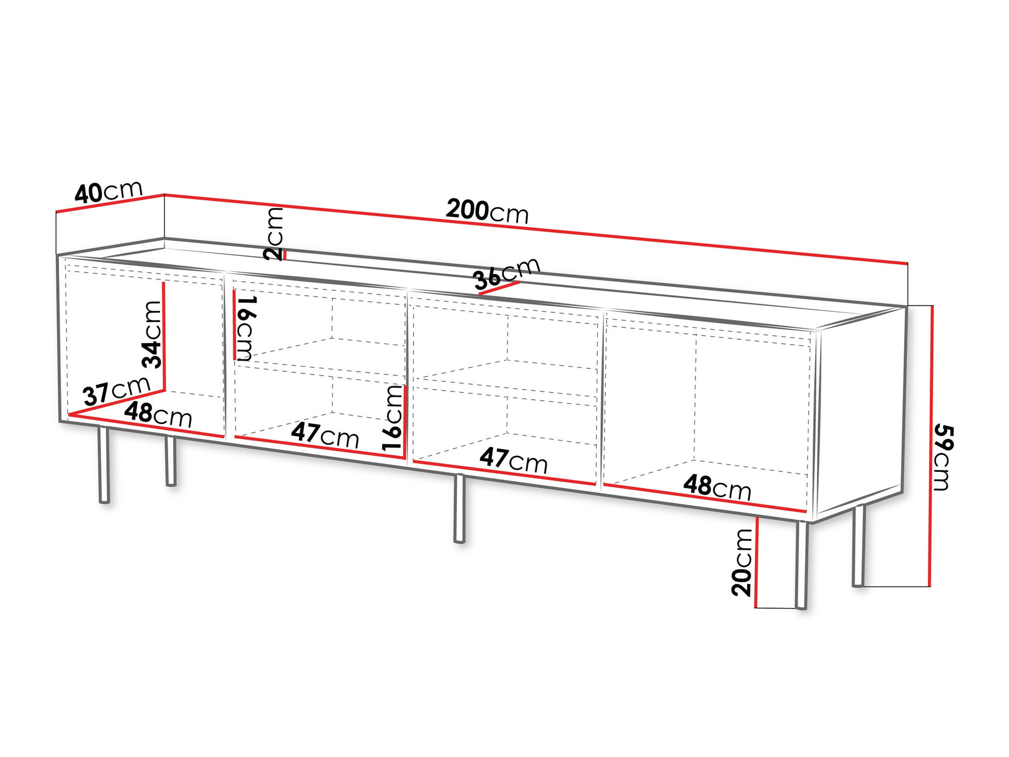 TV-meubel Mortali 104 (Kasjmier)