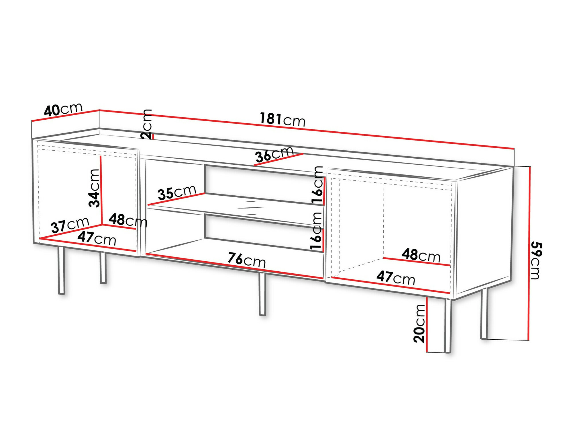 TV-meubel Mortali 105 (Wit)