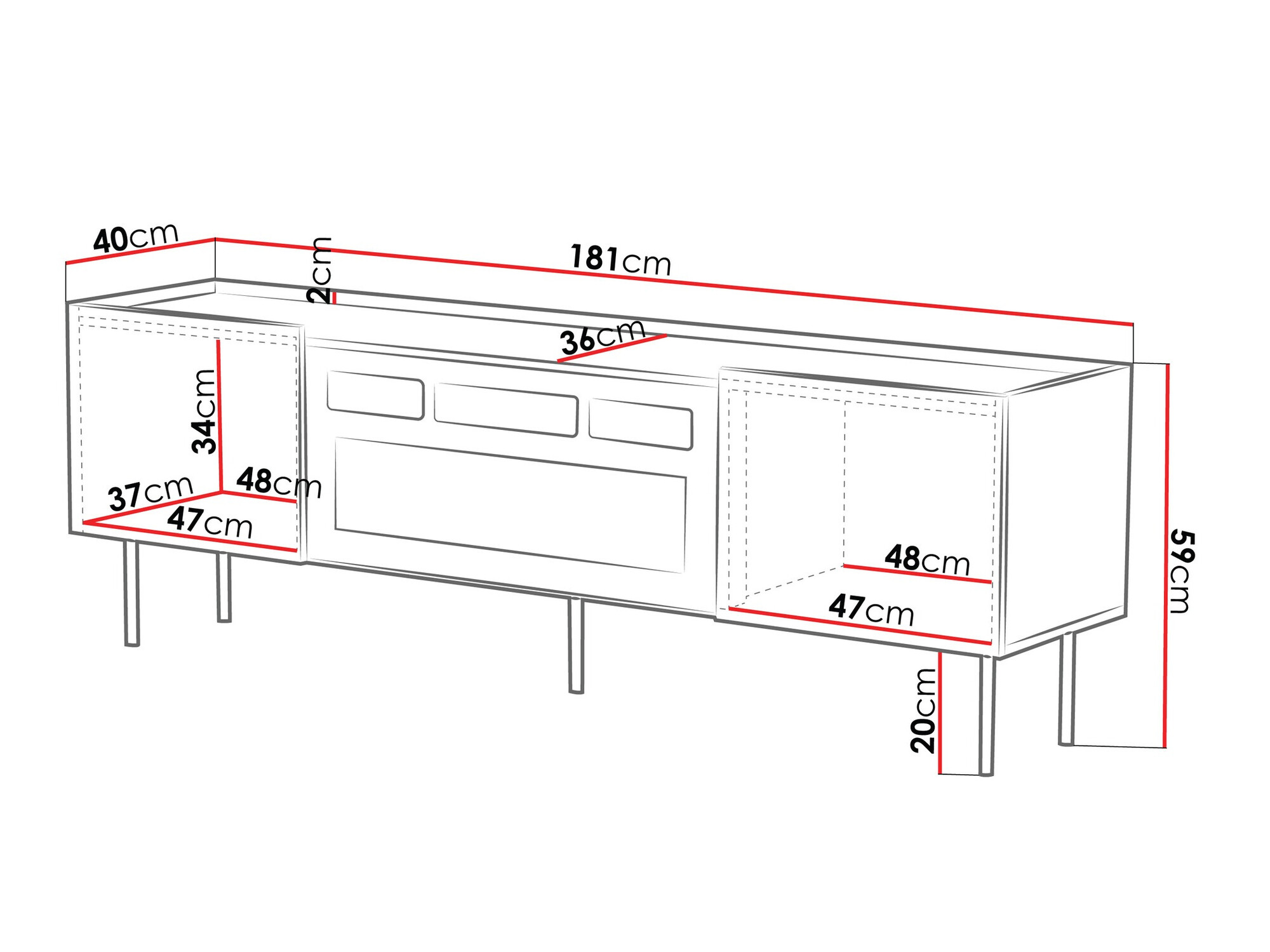 TV-meubel Sillen III (Kasjmier)