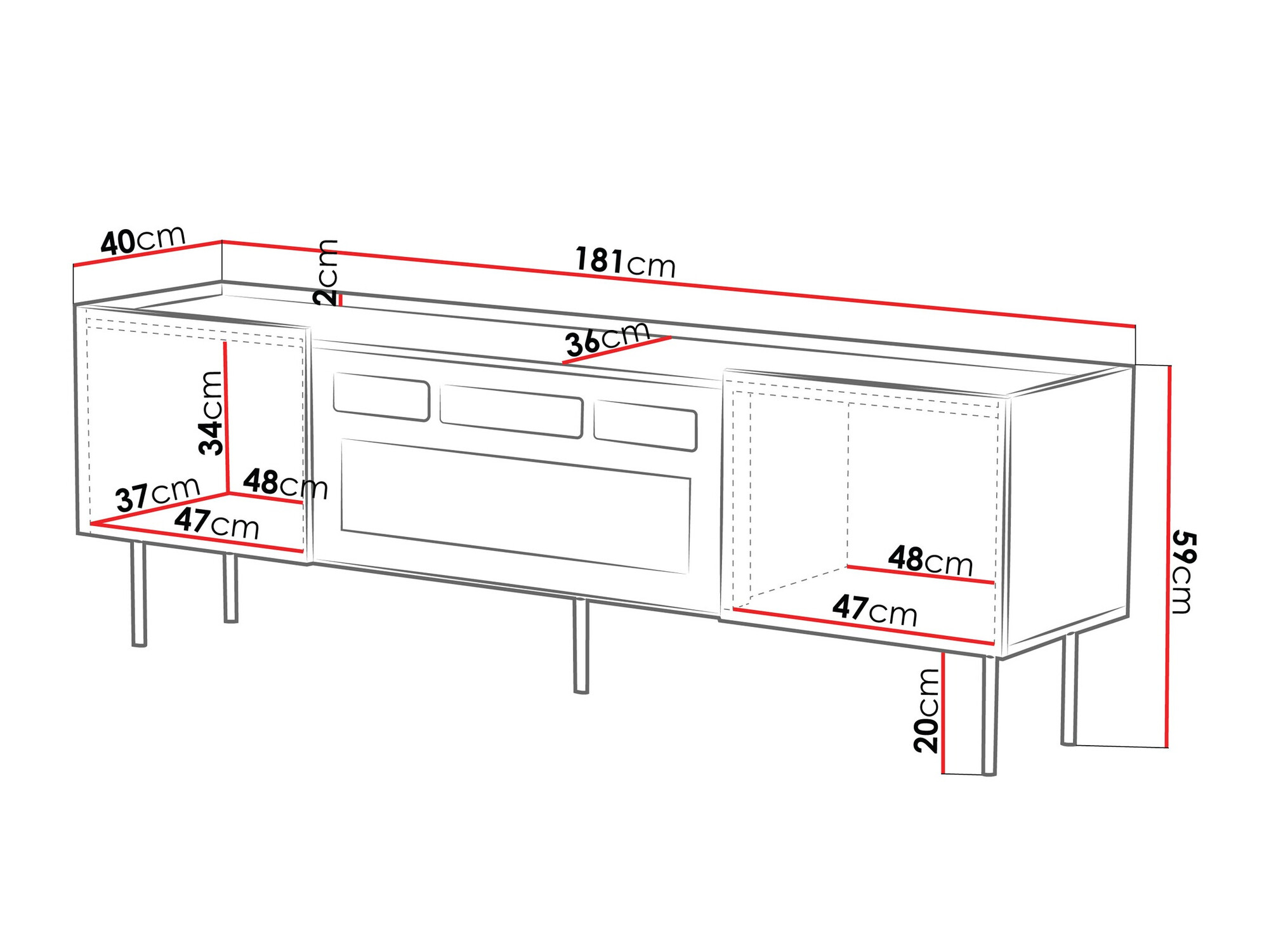 TV-meubel Sillen III (Zwart)