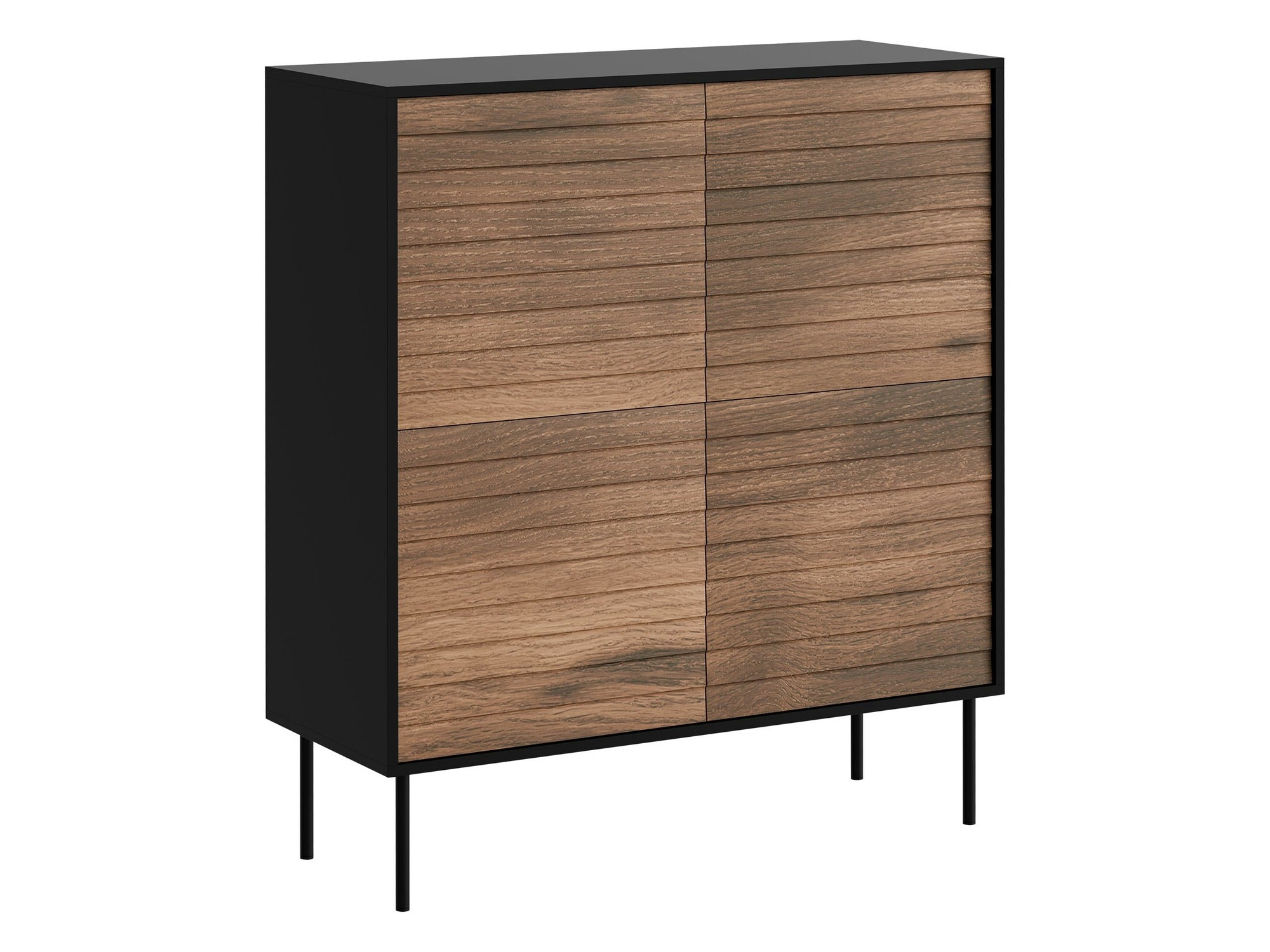 Dressoir Flosoru 100 (Notenhout + Zwart)