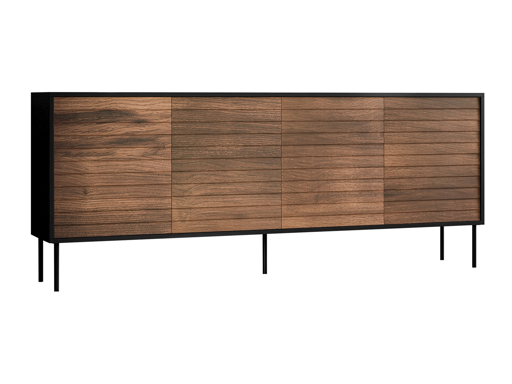 Dressoir Flosoru 102 (Notenhout + Zwart)