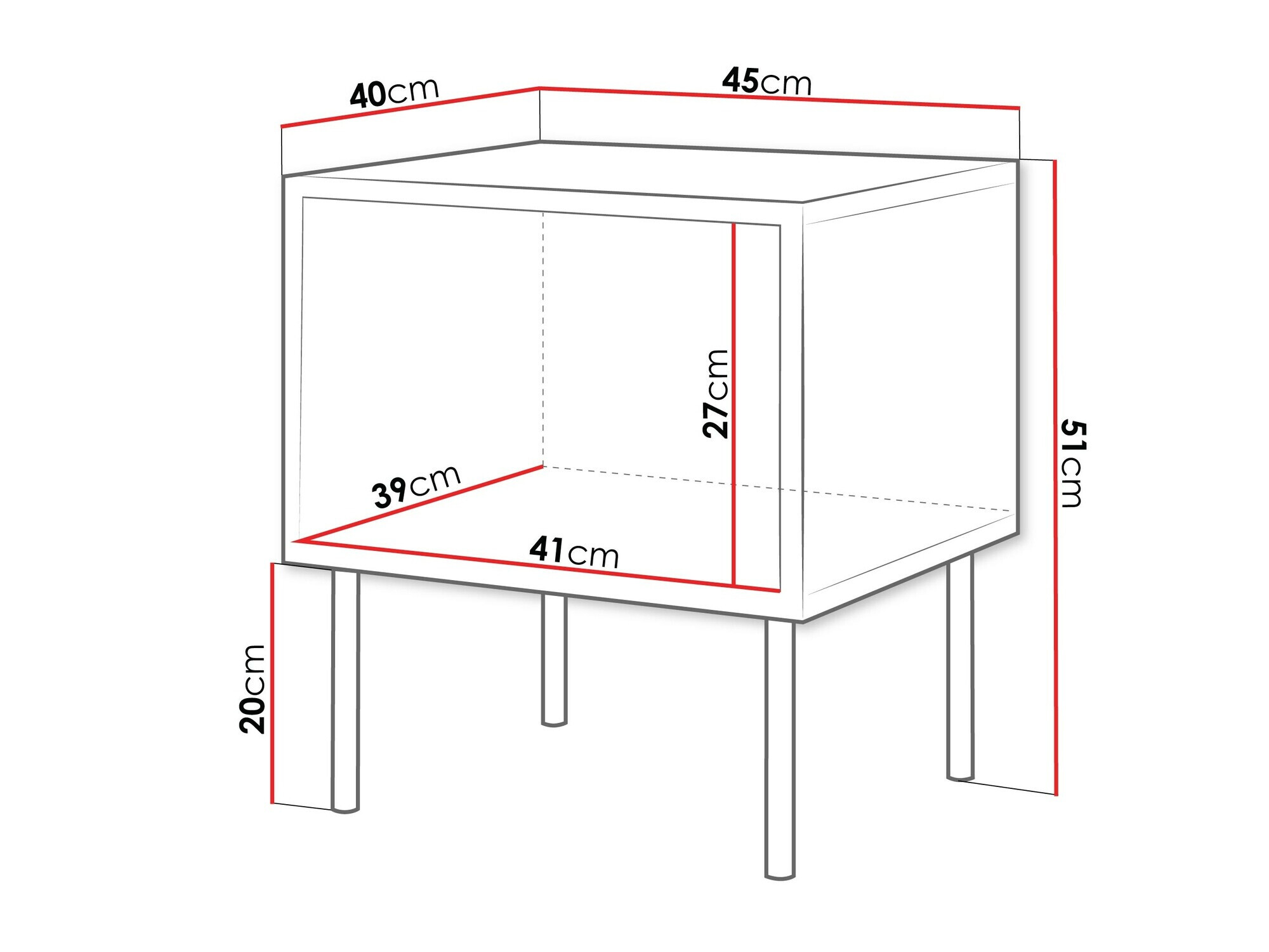 Een set nachtkastjes Flosoru 106 (Notenhout + Zwart)