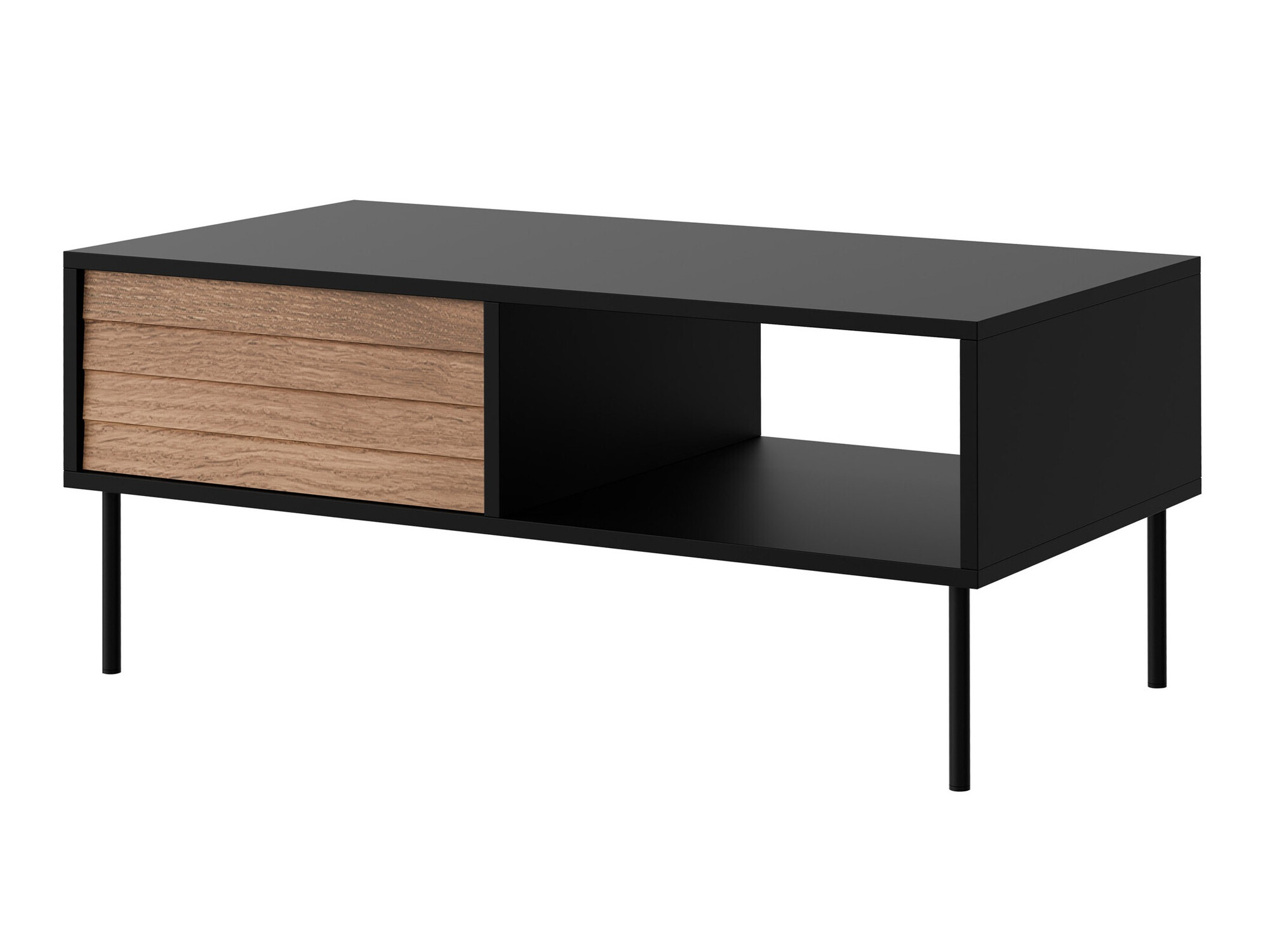 Salontafel Flosoru 103 (Notenhout + Zwart)