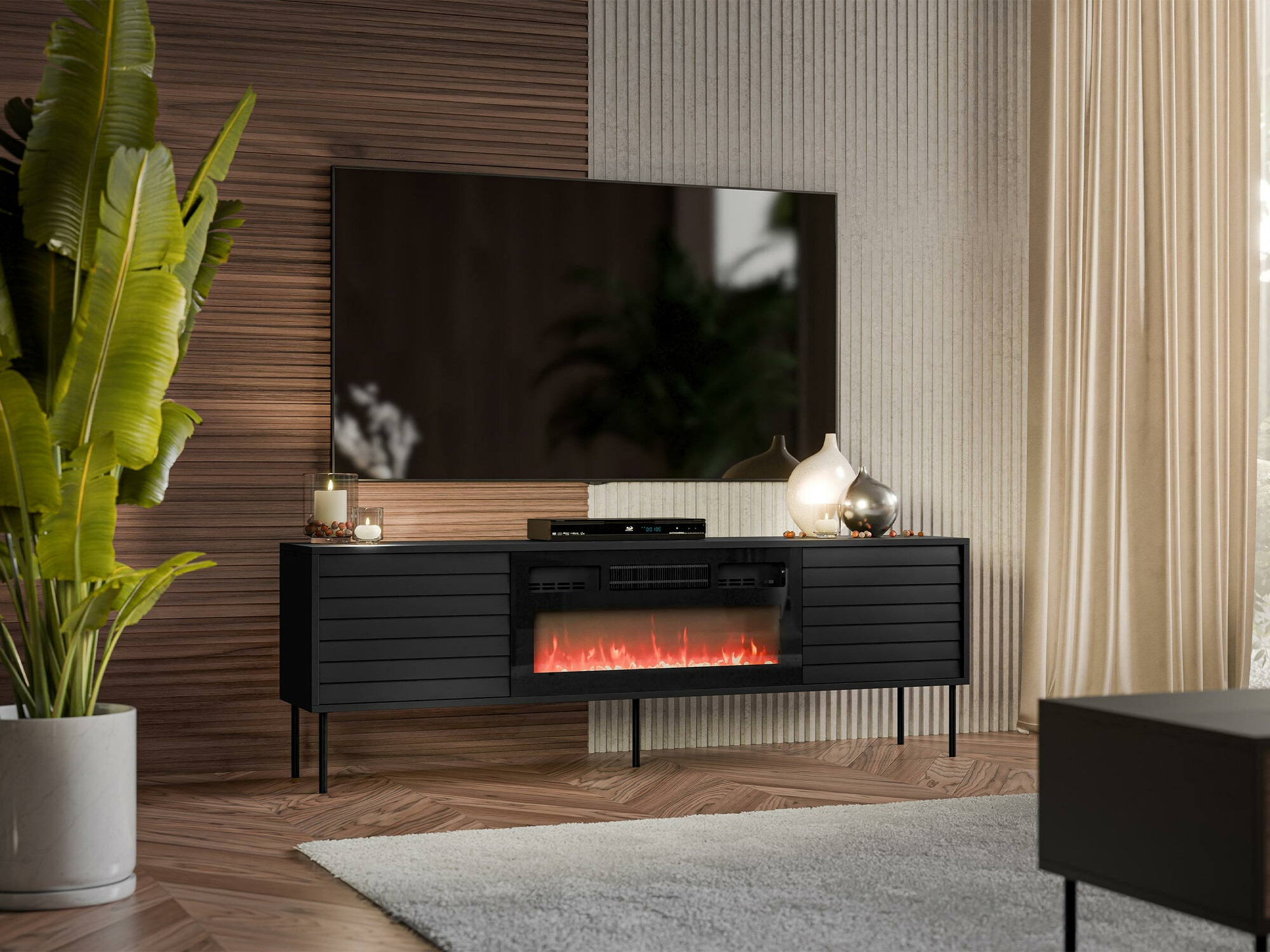 TV-meubel Flosoru 108 (Zwart)