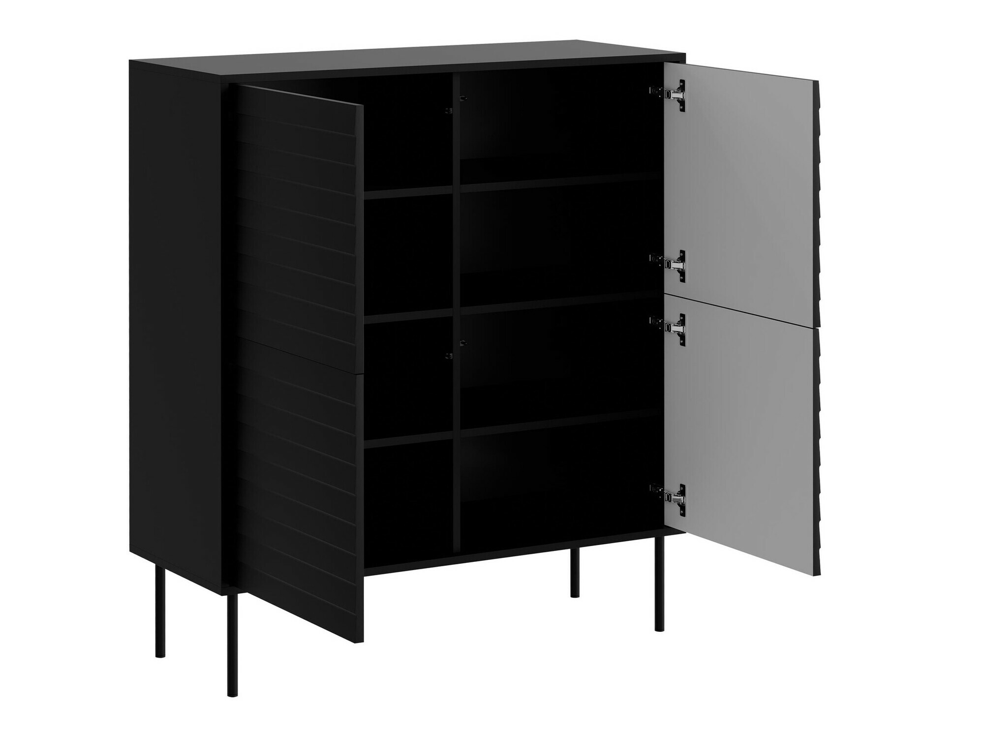 Woonkamerset Flosoru 109 (Notenhout + Zwart)