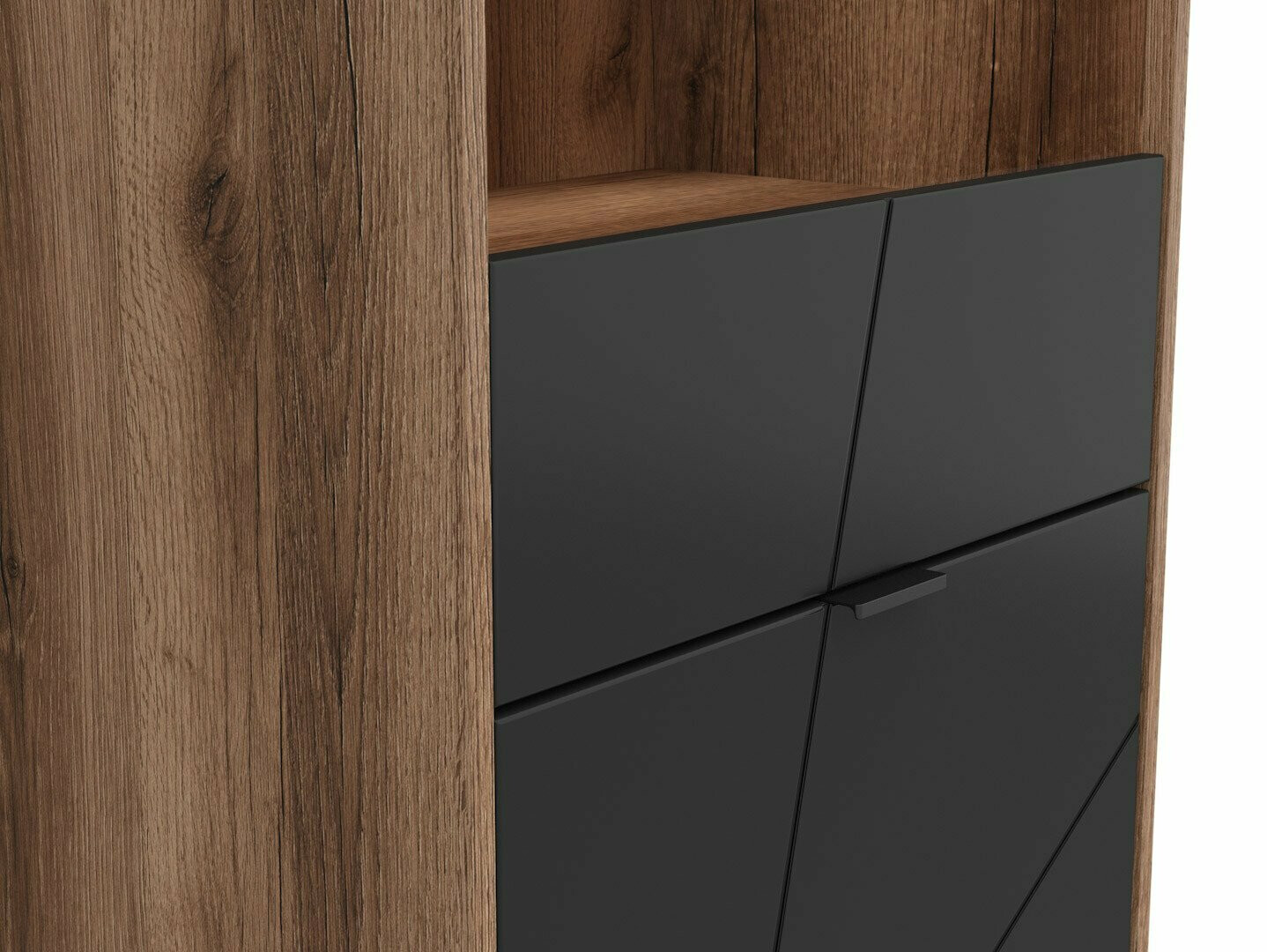 Boekenkast Fivale 102 (Donker delano-eik + Matzwart)