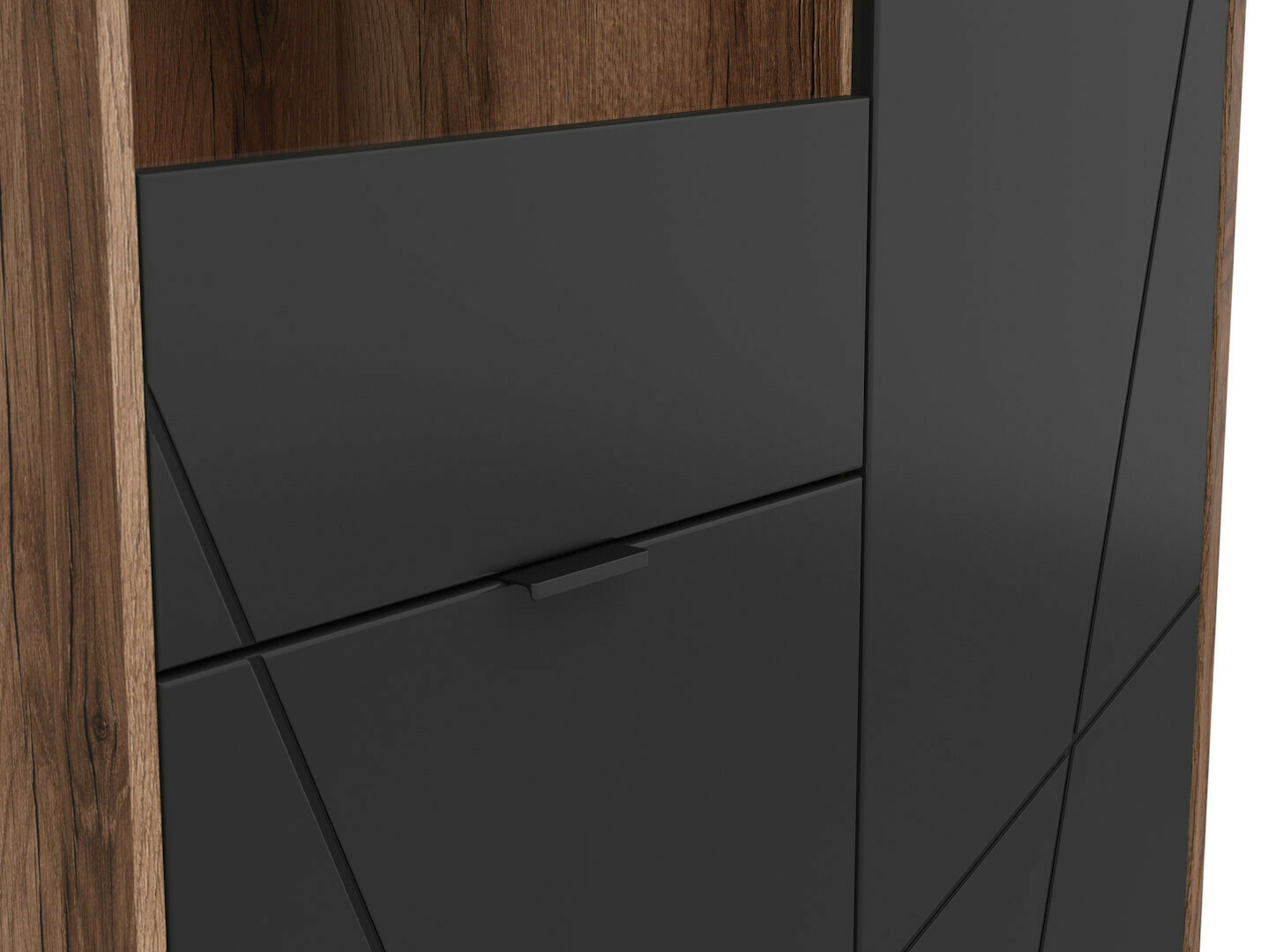 Boekenkast Fivale 103 (Donker delano-eik + Matzwart)