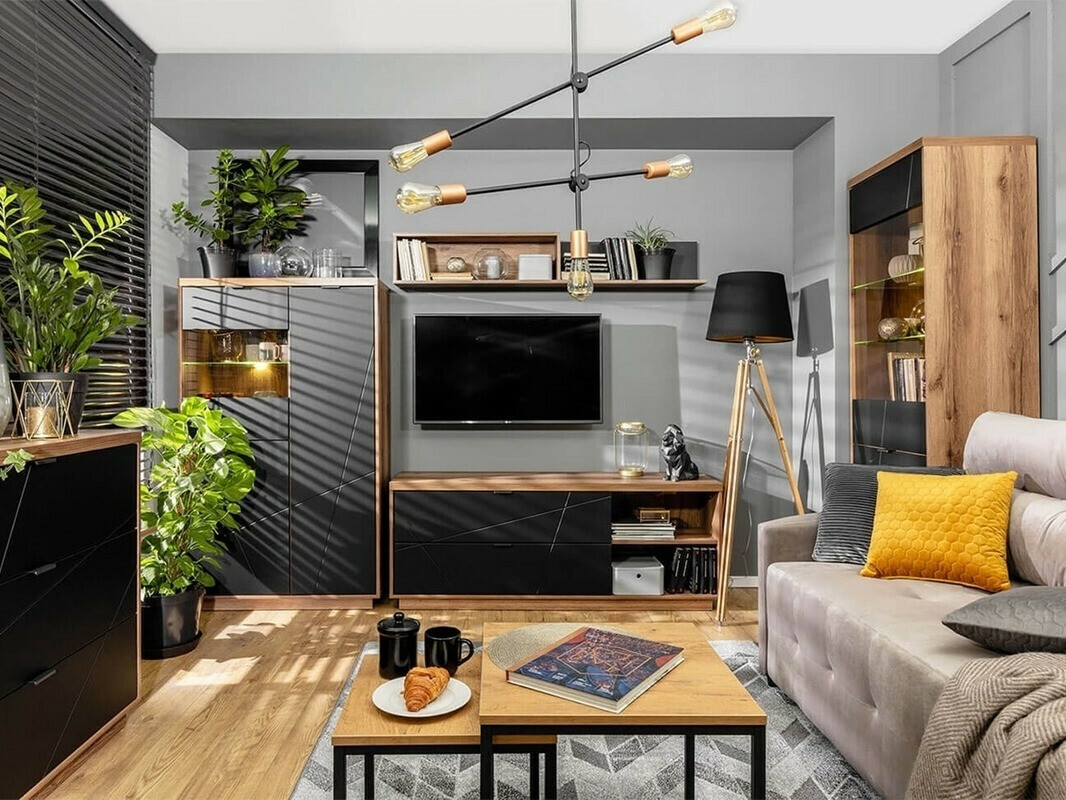 Boekenkast Fivale 103 (Donker delano-eik + Matzwart)