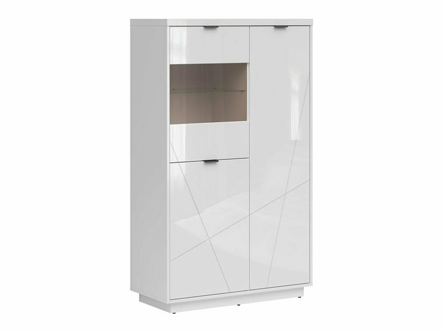 Boekenkast Fivale 103 (Glanzend wit + Wit)