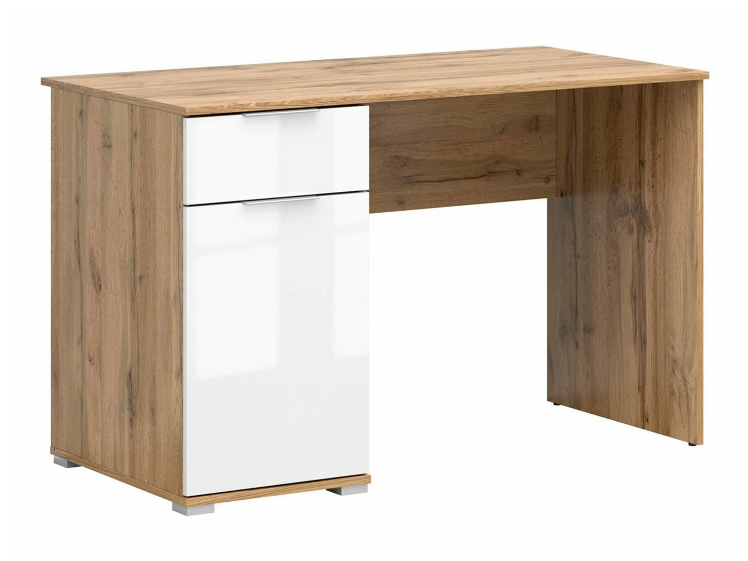 Bureau Tivetra 100 (Wotan eik + Glanzend wit)