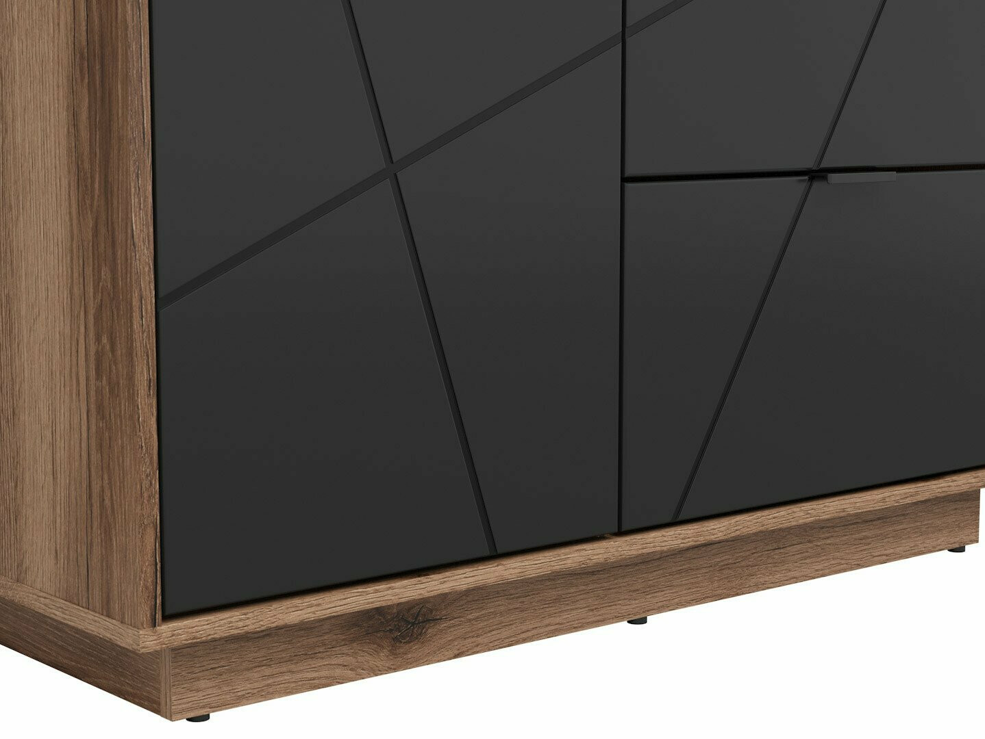 Kledingkast Fivale 105 (Donker delano-eik + Zwart)