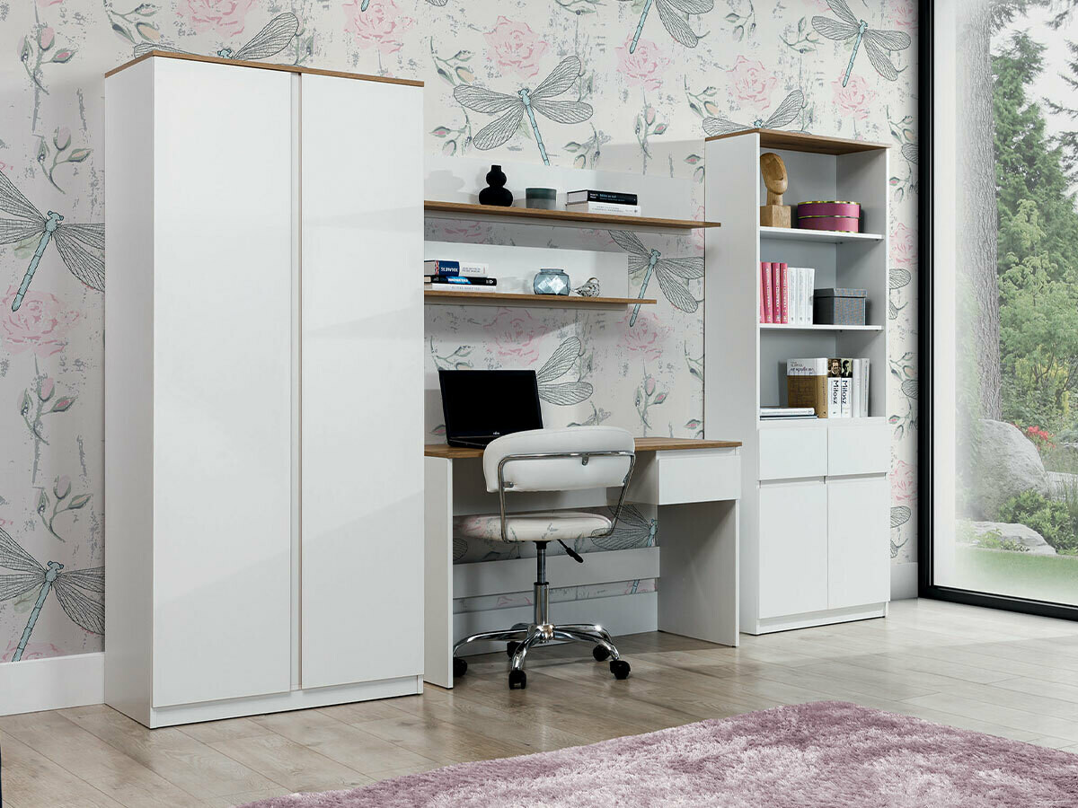 Boekenkast Catelbi 106 (Wit + Eiken)