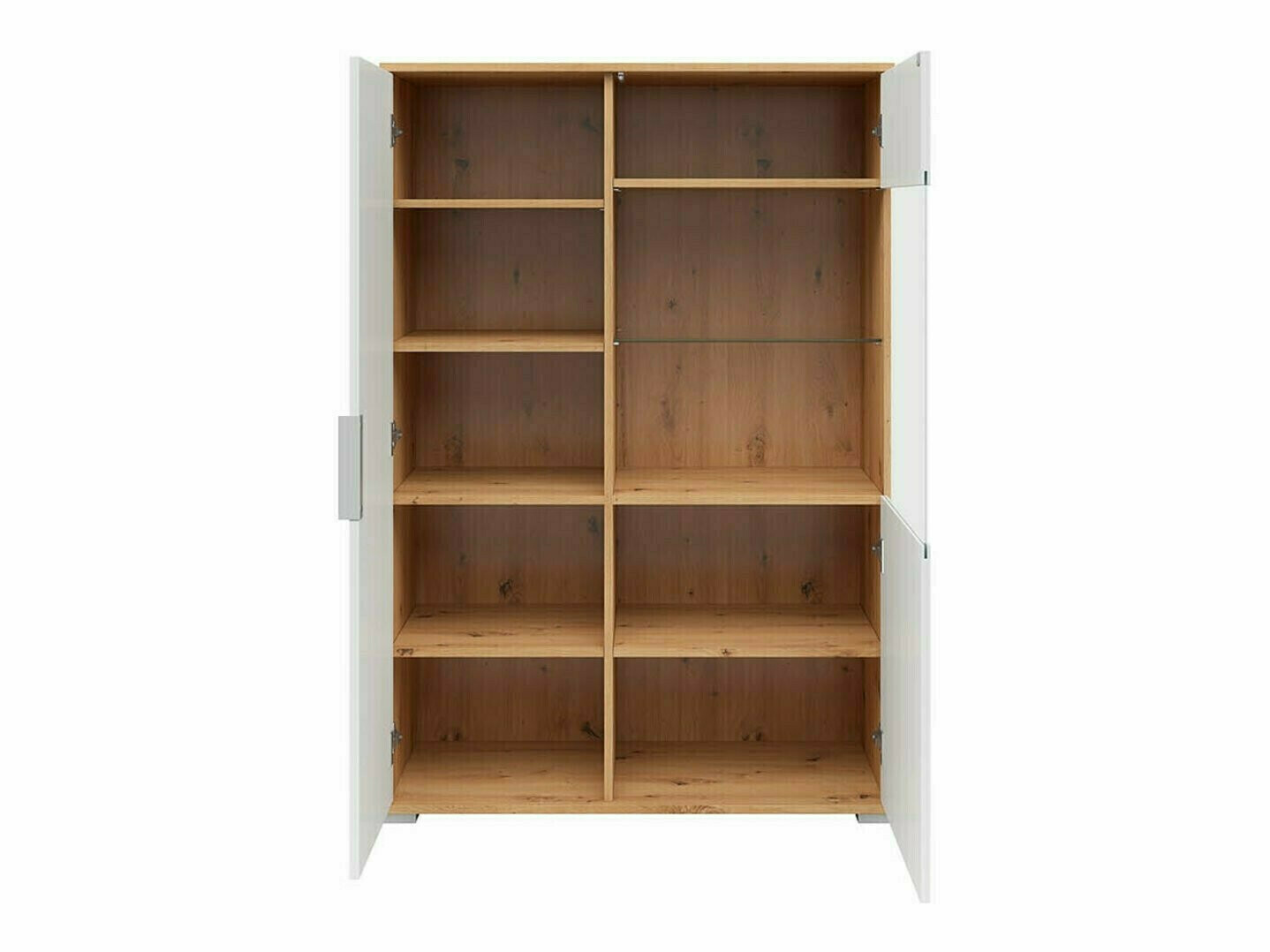 Dressoir Tivetra 107 (Artisan eiken + Glanzend wit)