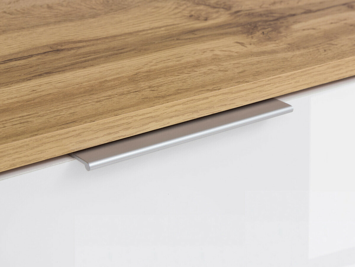 Ladekast Tivetra 102 (Wotan eik + Glanzend wit)