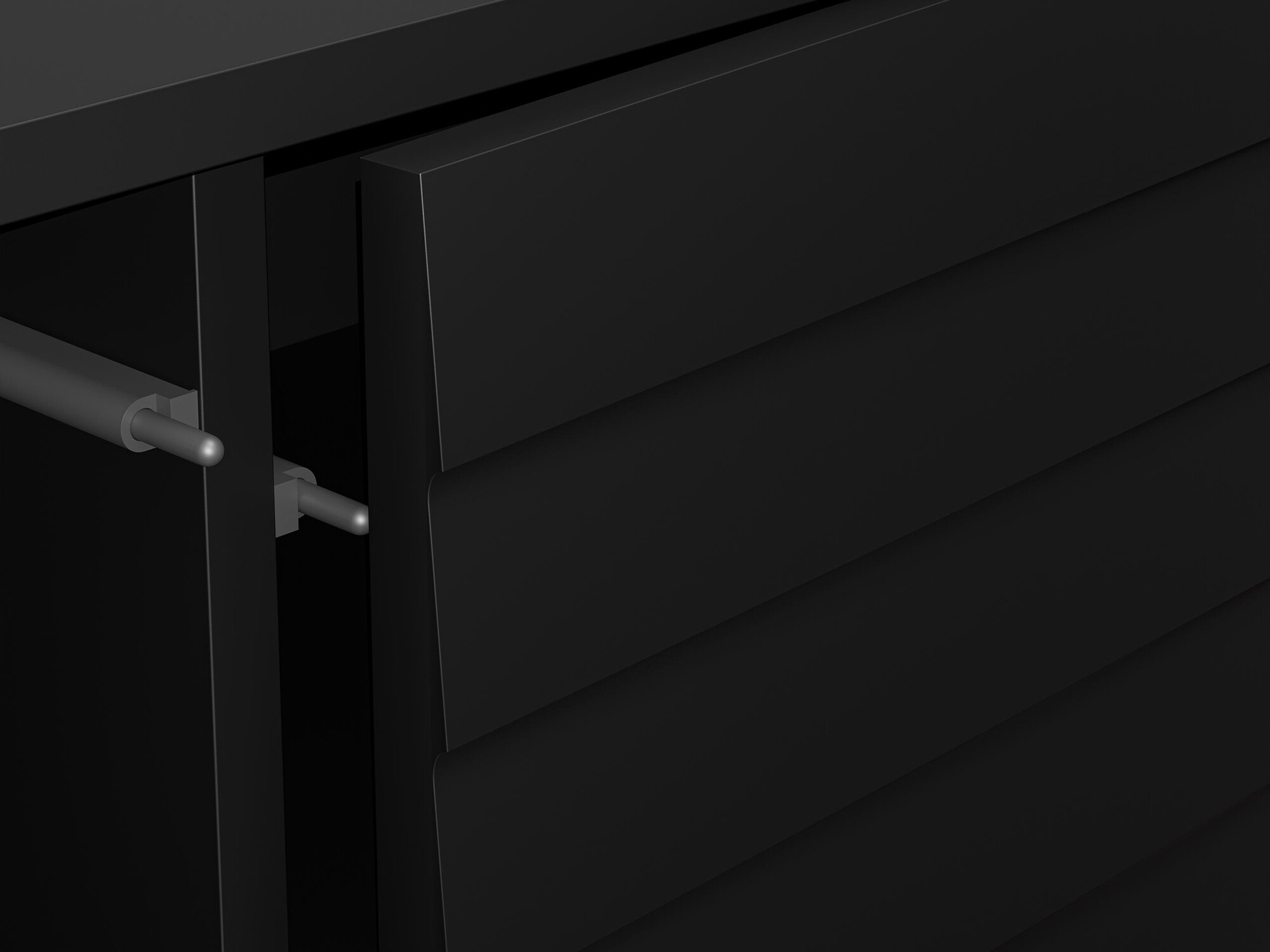 Dressoir Flosoru 102 (Notenhout + Zwart)