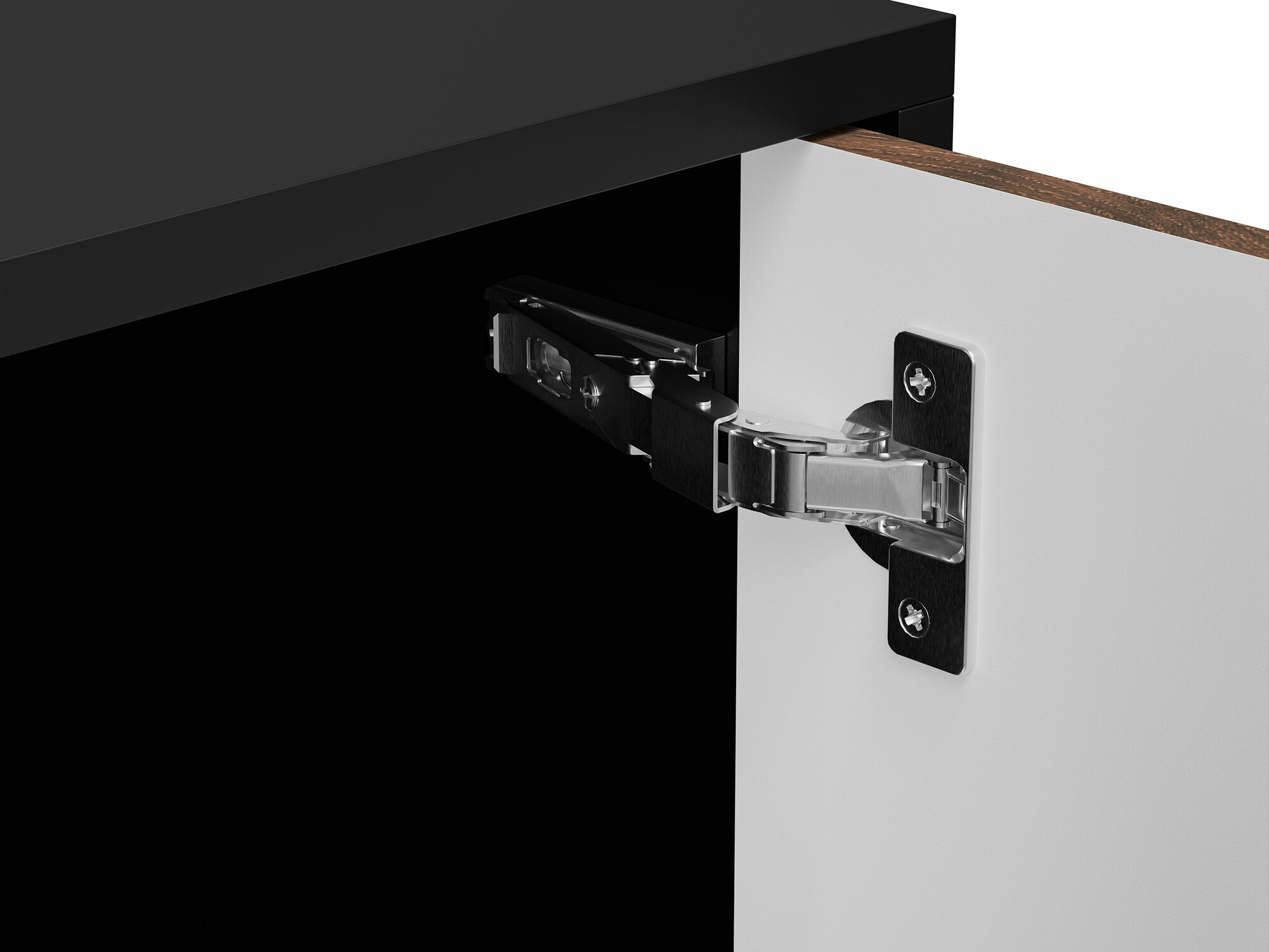 Dressoir Flosoru 102 (Notenhout + Zwart)