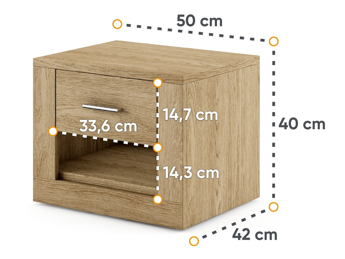 Nachtkastje Cirdelu 107 (Eiken)