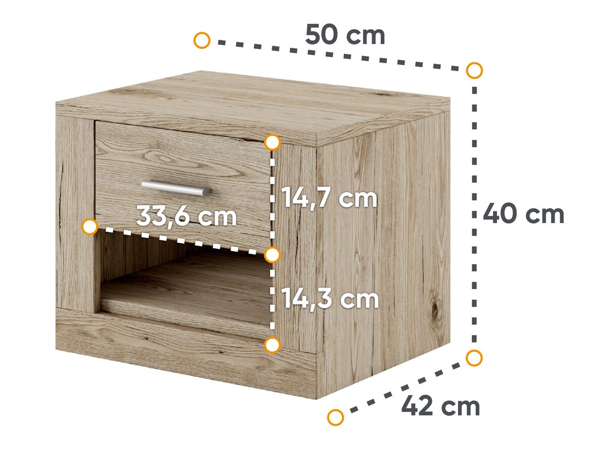 Nachtkastje Cirdelu 107 (San Remo eik)