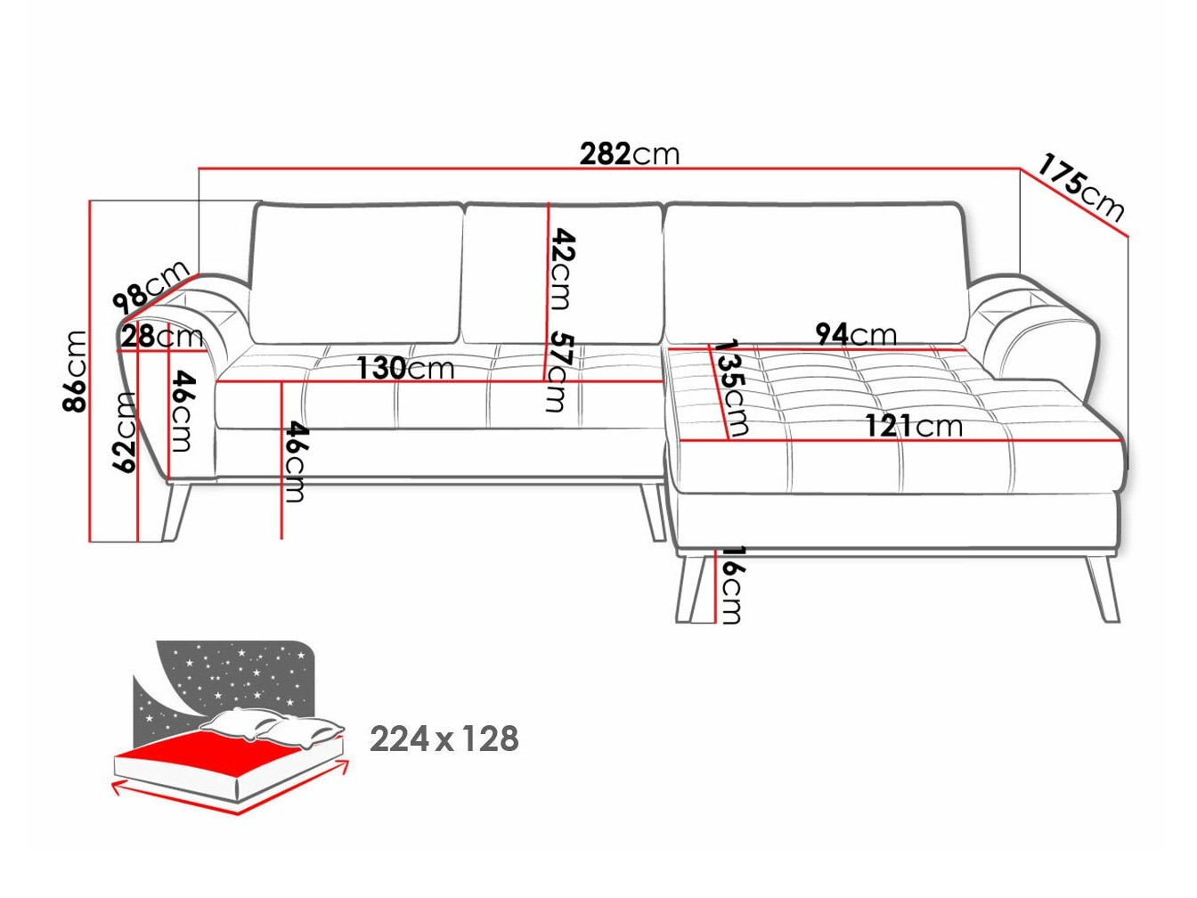 Hoekbank Indiana 154 (Evolution 2)