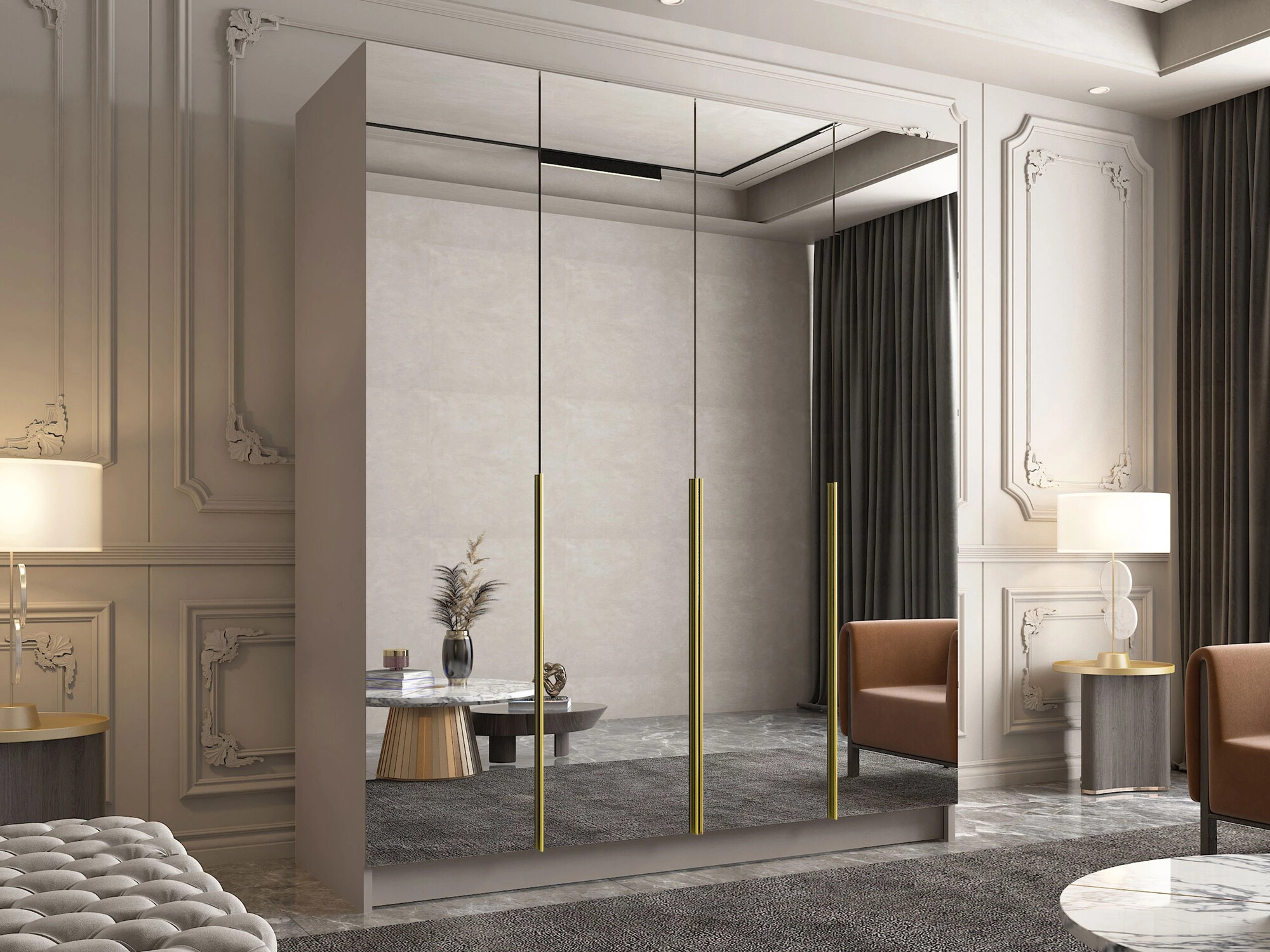 Kledingkast Closico 190 (Kasjmier + Gouden)