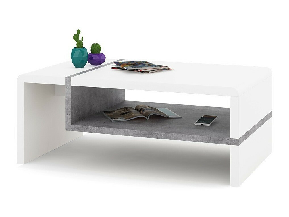 Salontafel Glendale 102 (Wit + Beton)