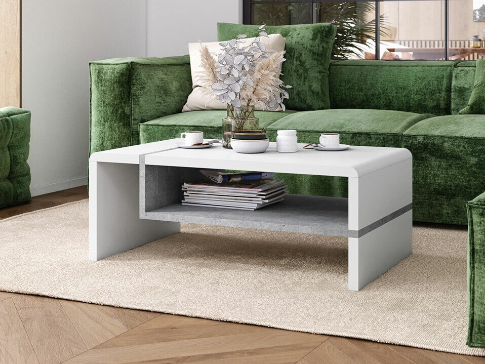 Salontafel Glendale 102 (Wit + Beton)