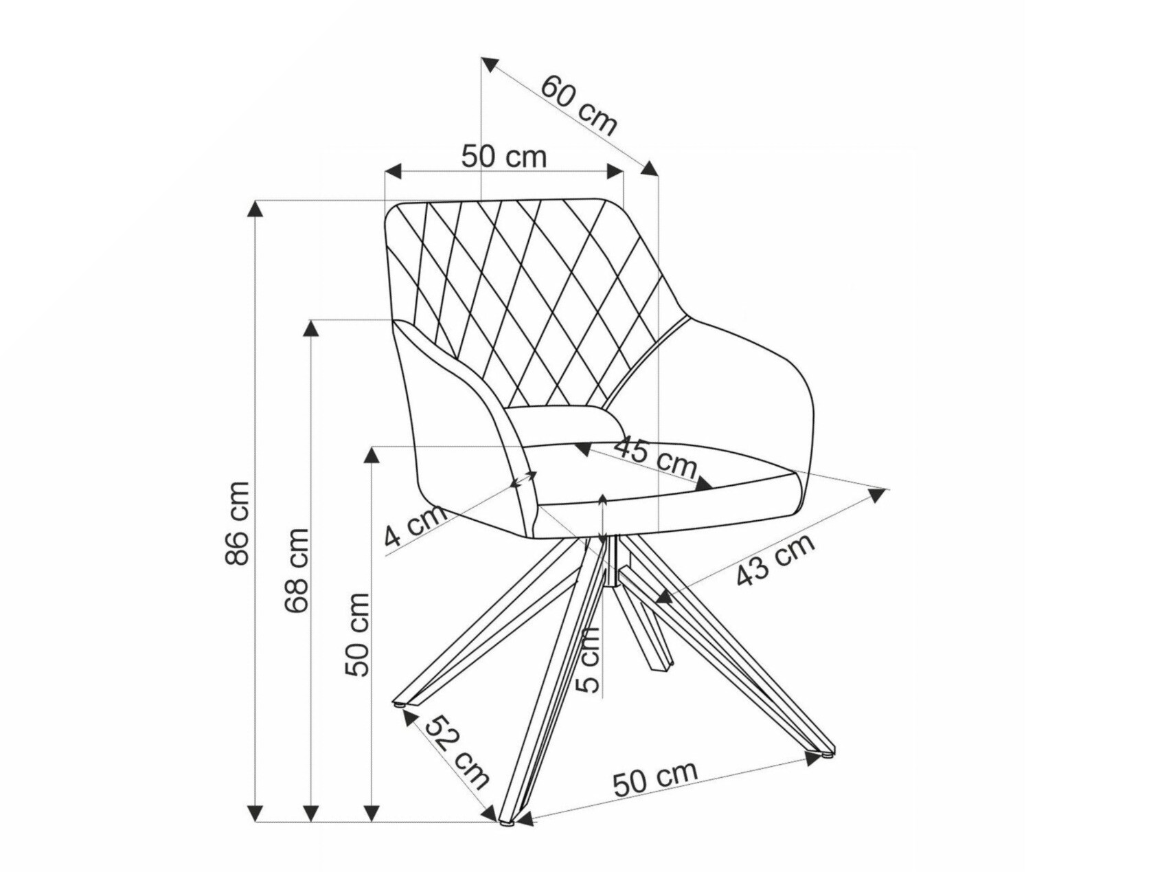 Stoel Houston 1768 (Grijs)