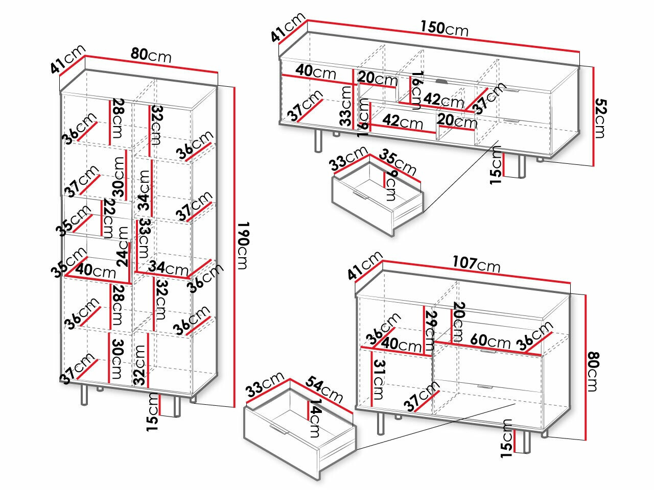 Woonkamerset Virdomi 107 (Zwart)