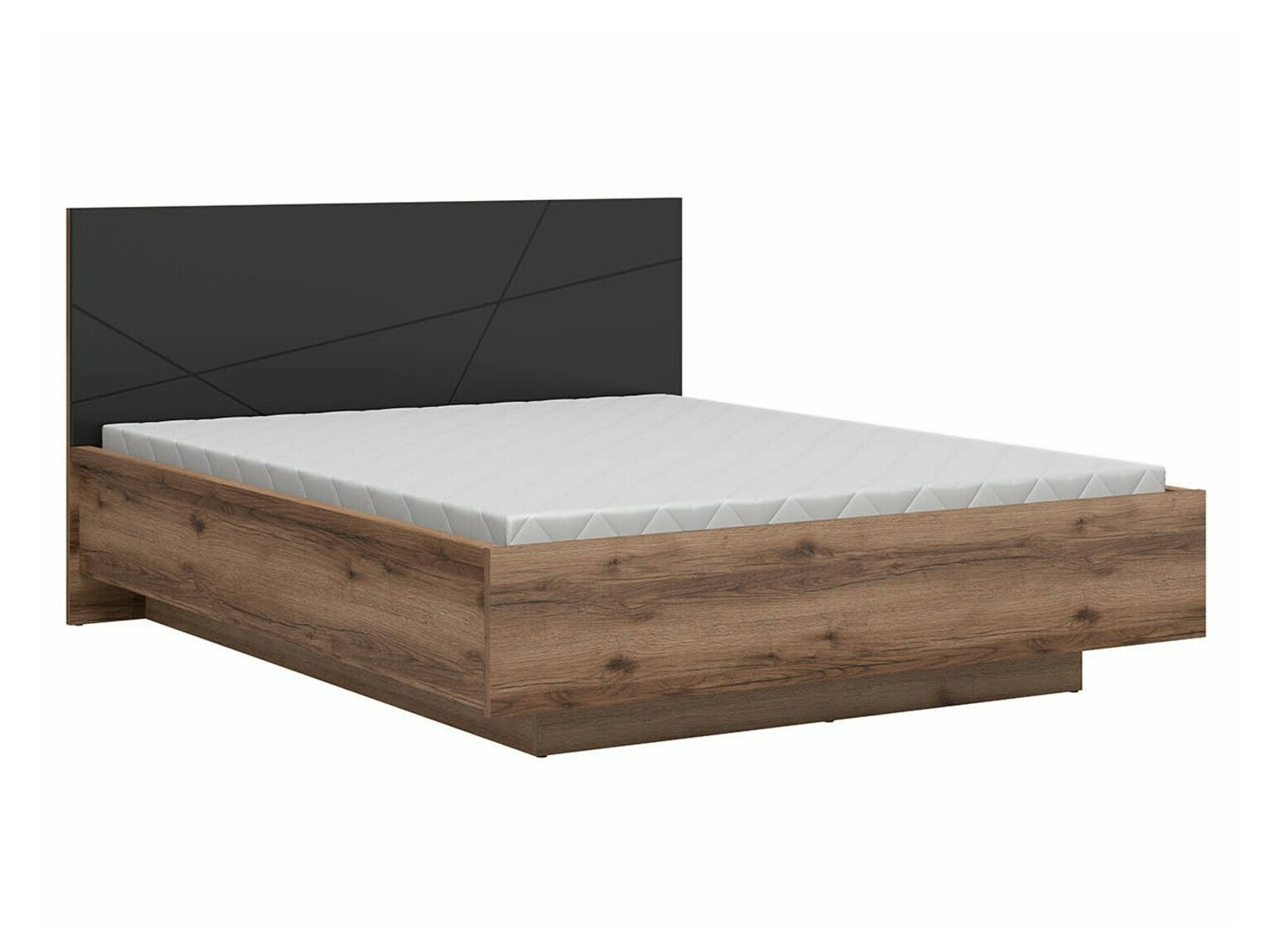 Bed Fivale 122 (Donker delano-eik + Matzwart)