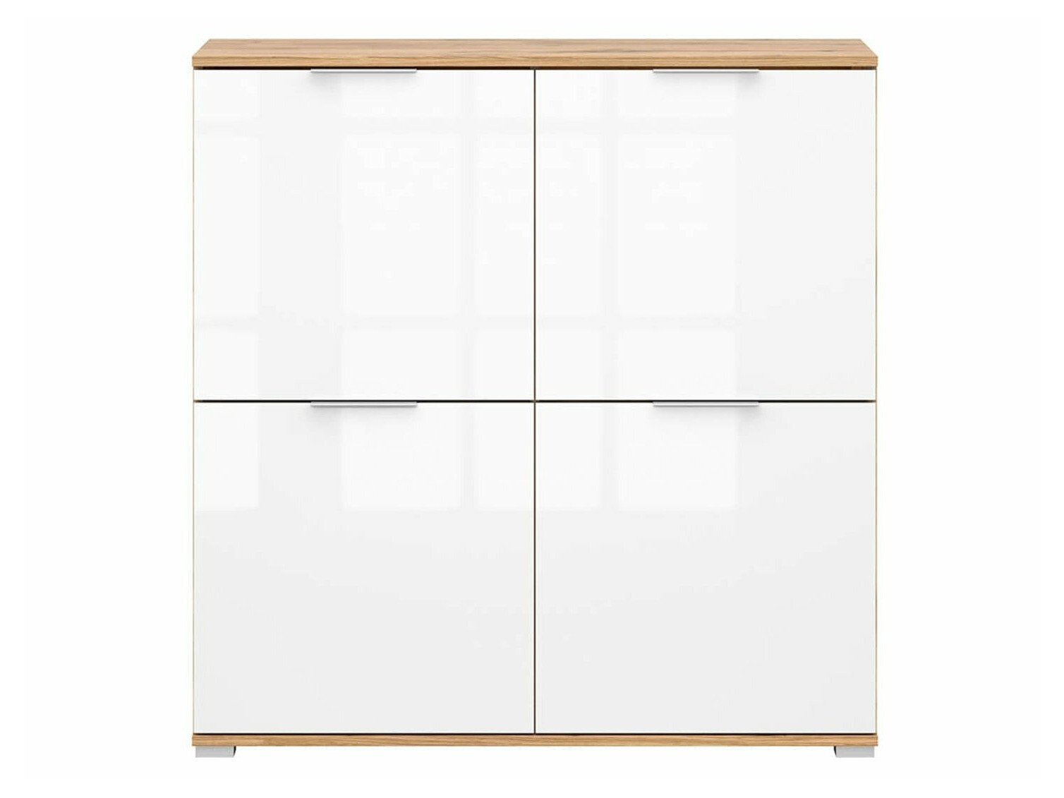 Dressoir Tivetra 103 (Wotan eik + Glanzend wit)
