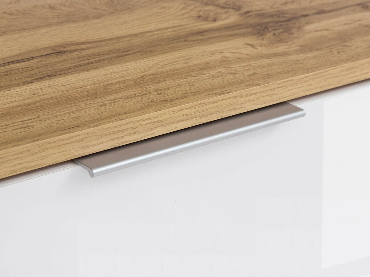 Dressoir Tivetra 103 (Wotan eik + Glanzend wit)