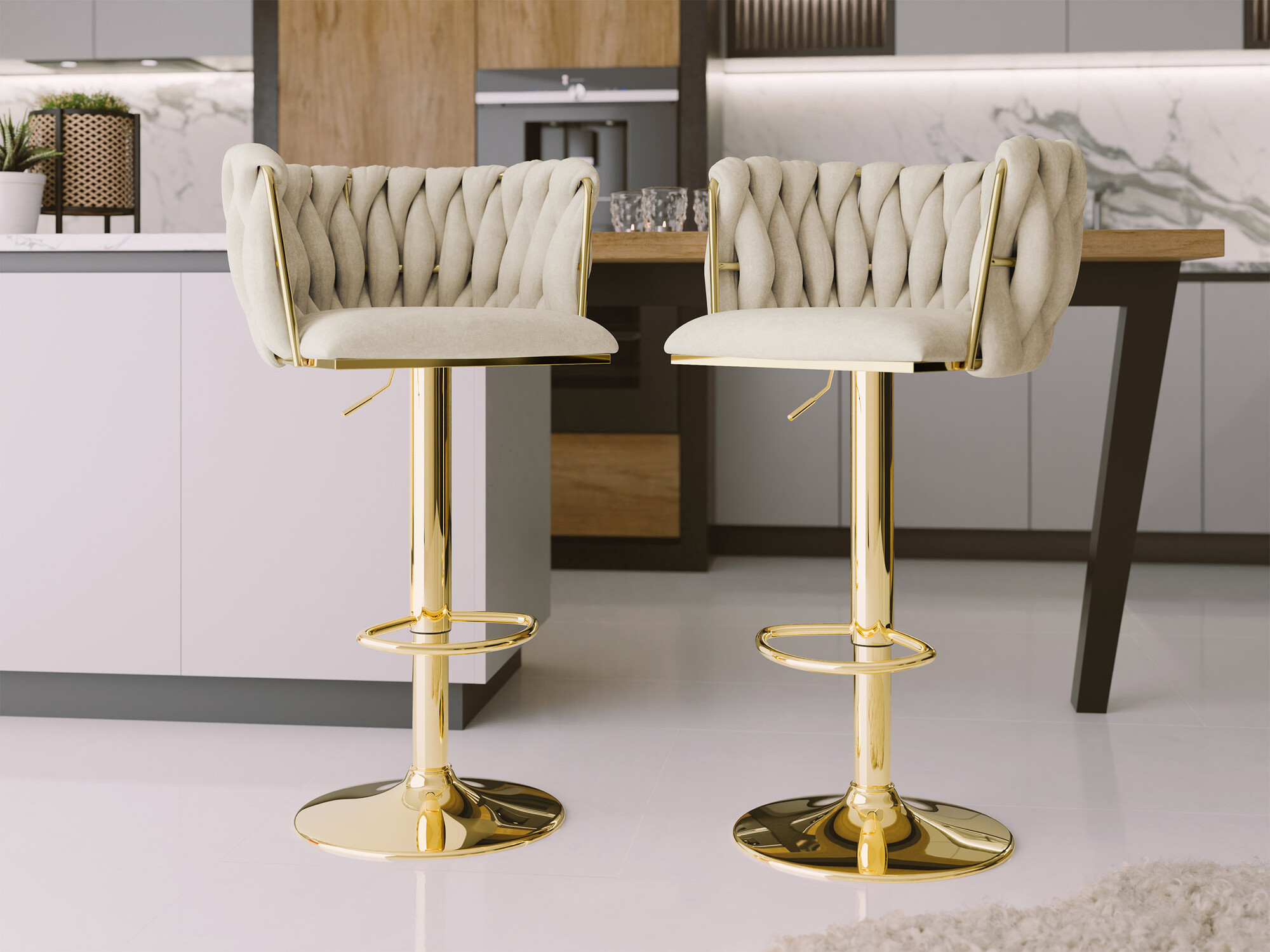 Barkruk Comfivo Hilaritas IV (Gouden + Beige)
