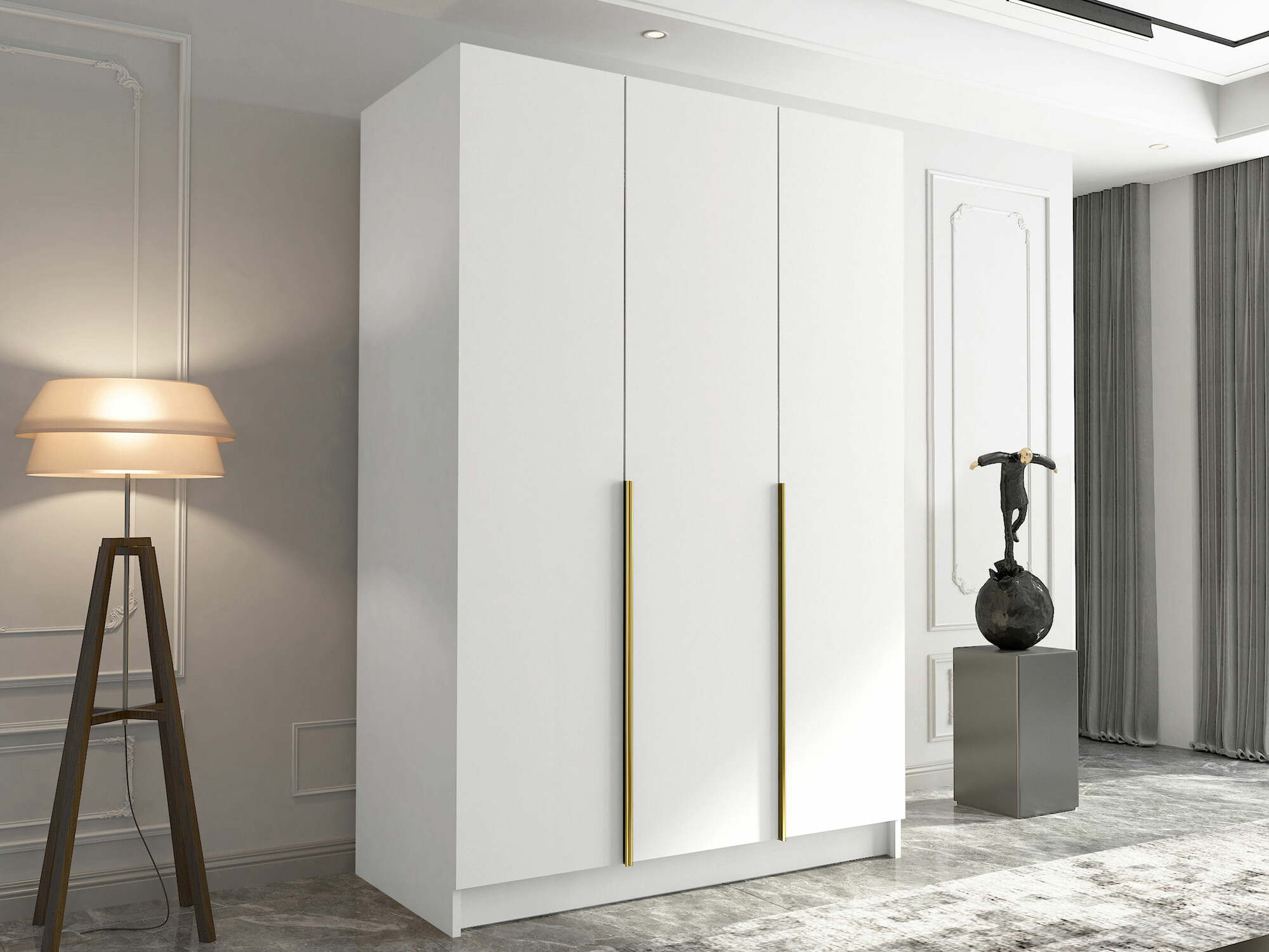 Kledingkast Closico 198 (Wit + Gouden)