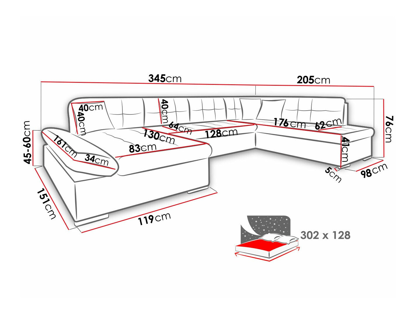Hoekbank Comfivo 173 (Fragola 65)