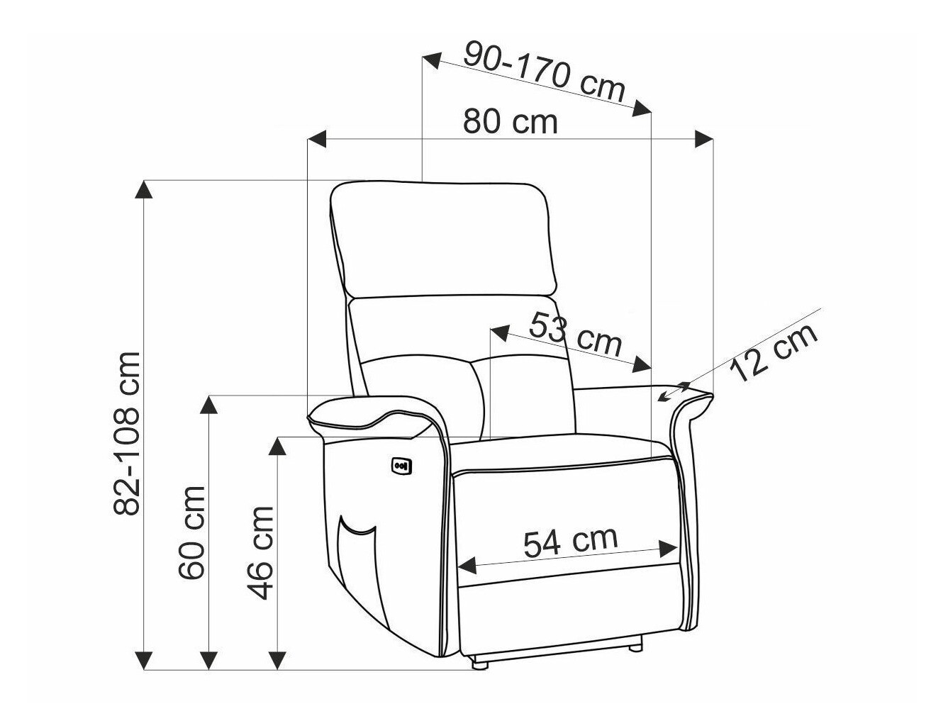Relaxfauteuil Houston 1543 (Blauw)