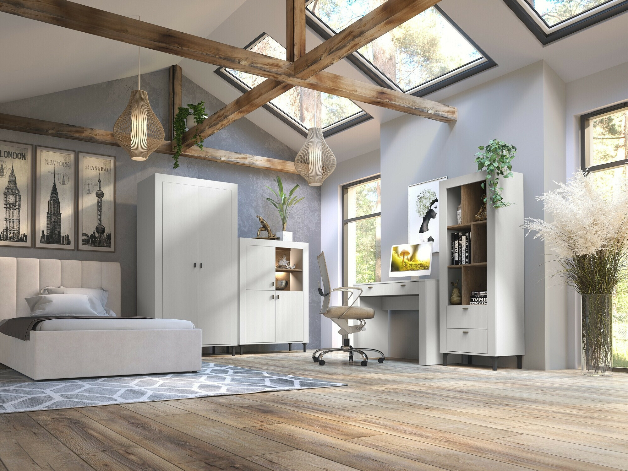 Boekenkast Mormavu 102 (Mat wit)