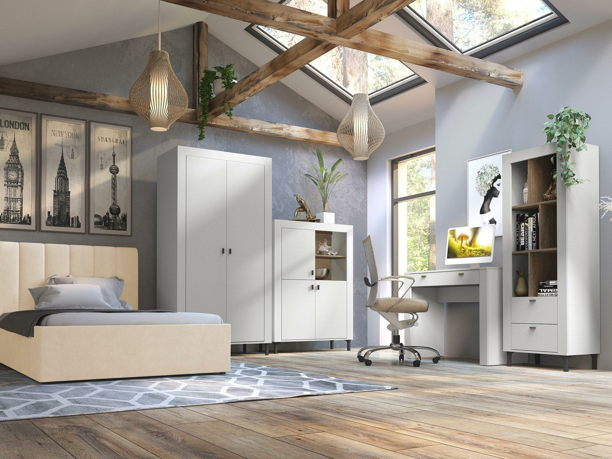 Boekenkast Mormavu 105 (Mat wit)