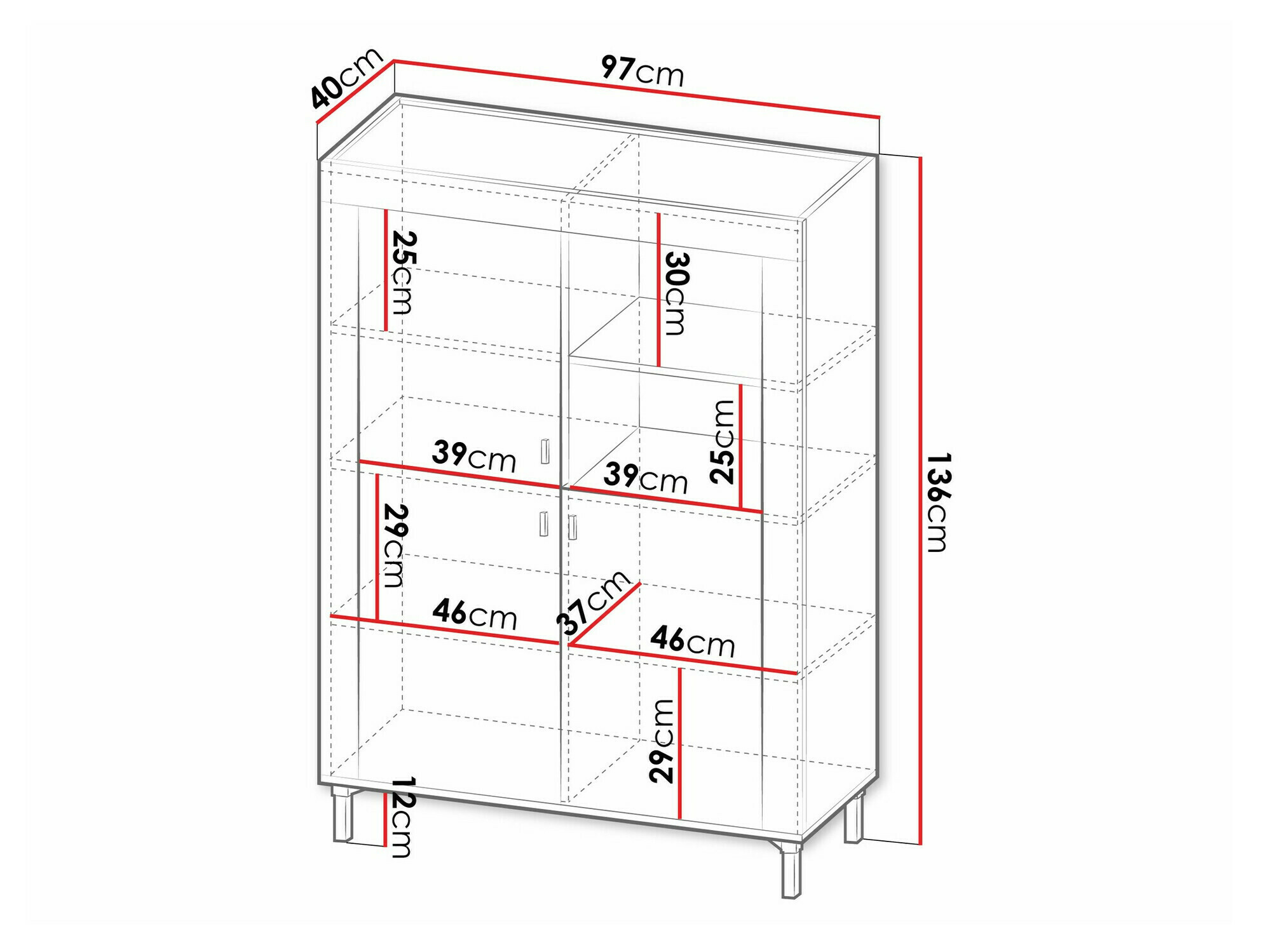 Boekenkast Mormavu 105 (Matzwart)