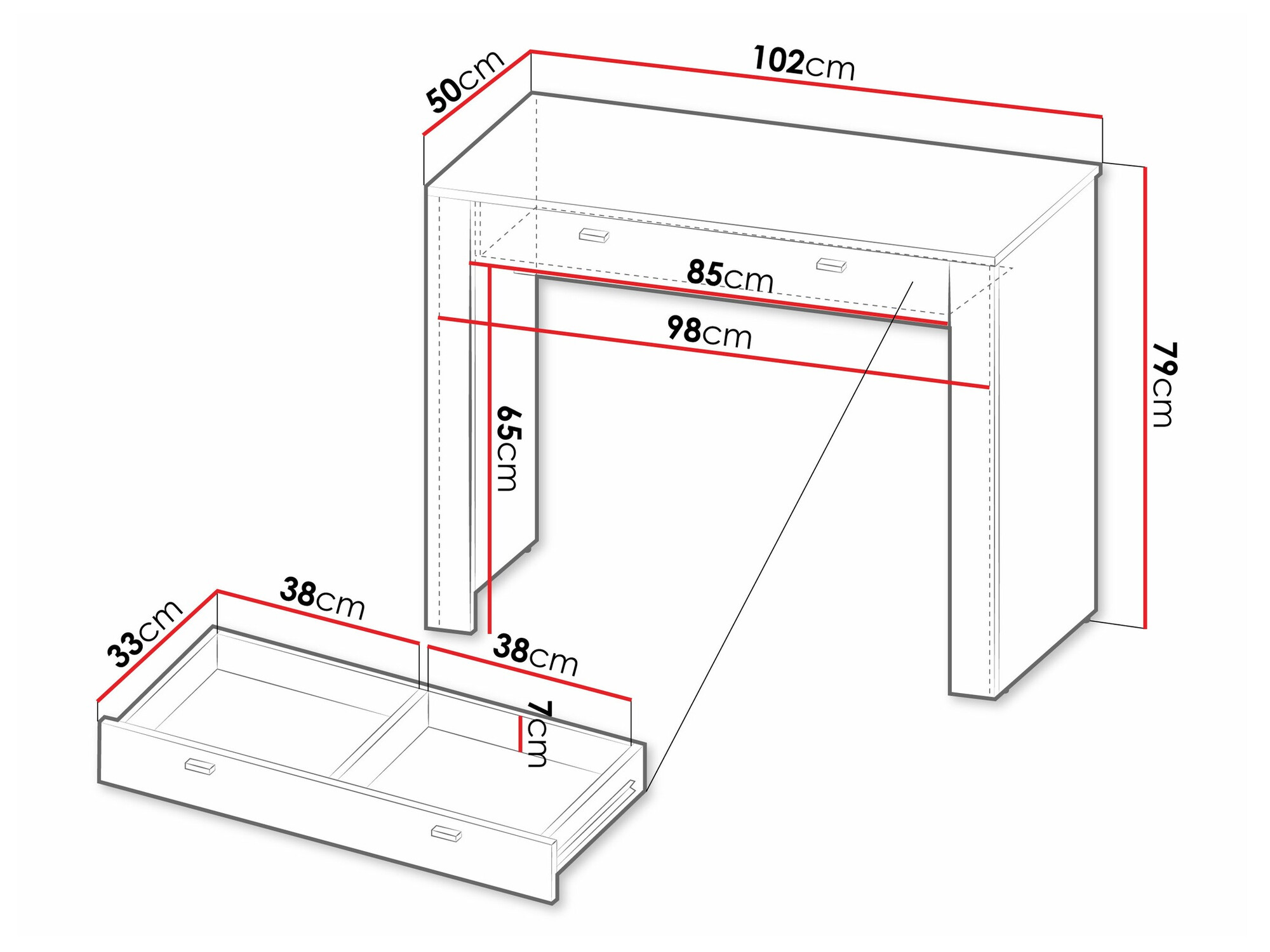 Kaptafel Mormavu 108 (Mat wit)