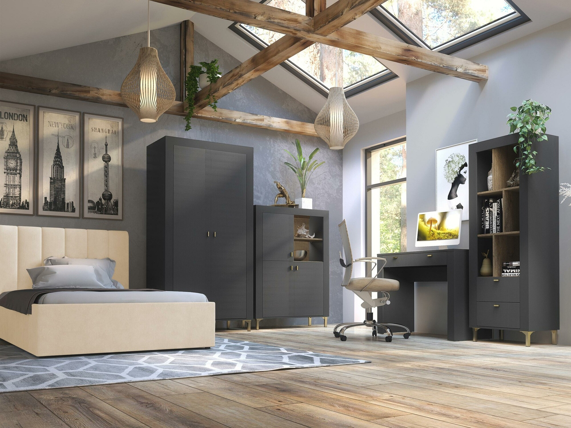 Kledingkast Mormavu 100 (Matzwart)