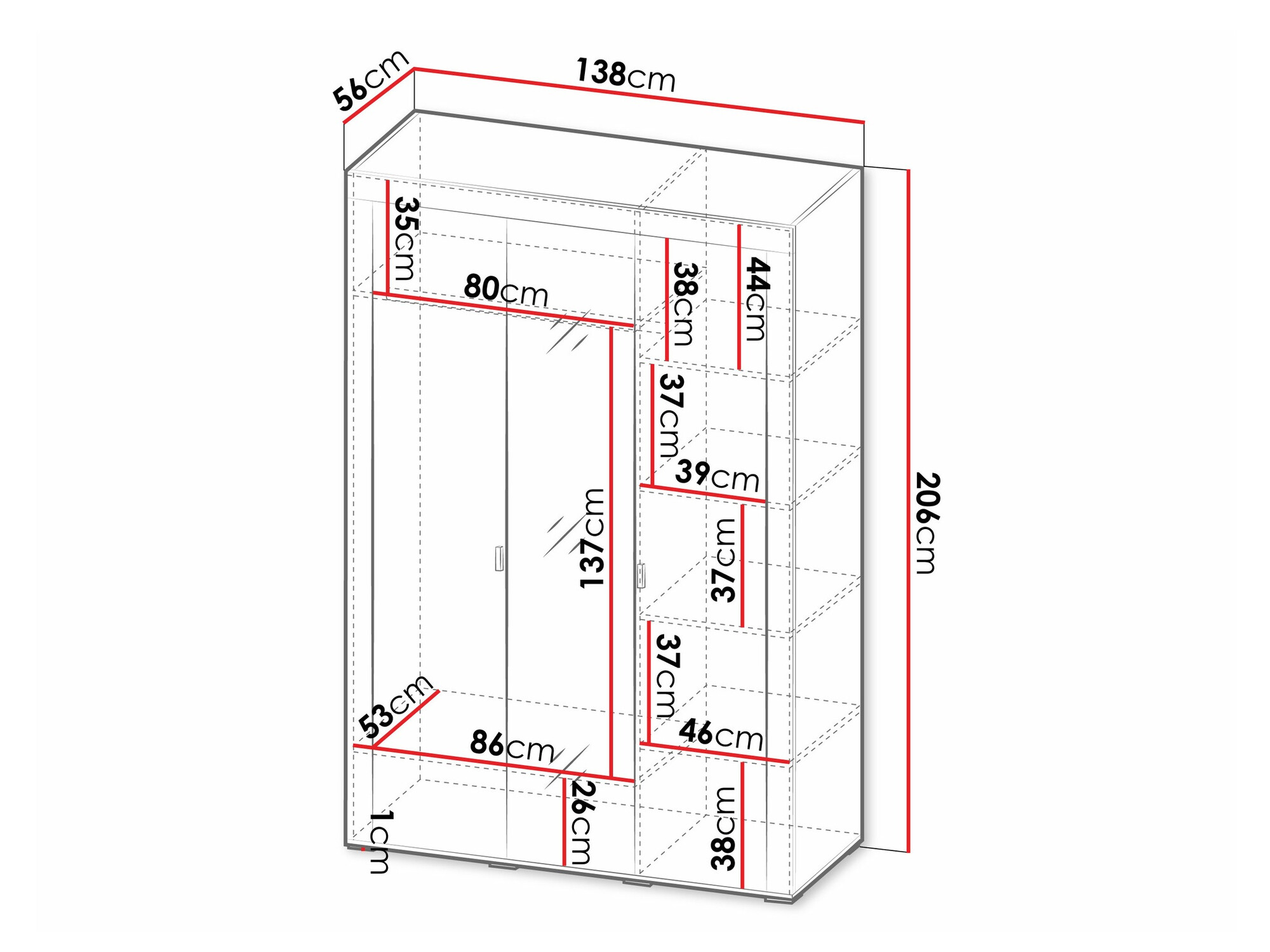 Kledingkast Mormavu 101 (Matzwart)