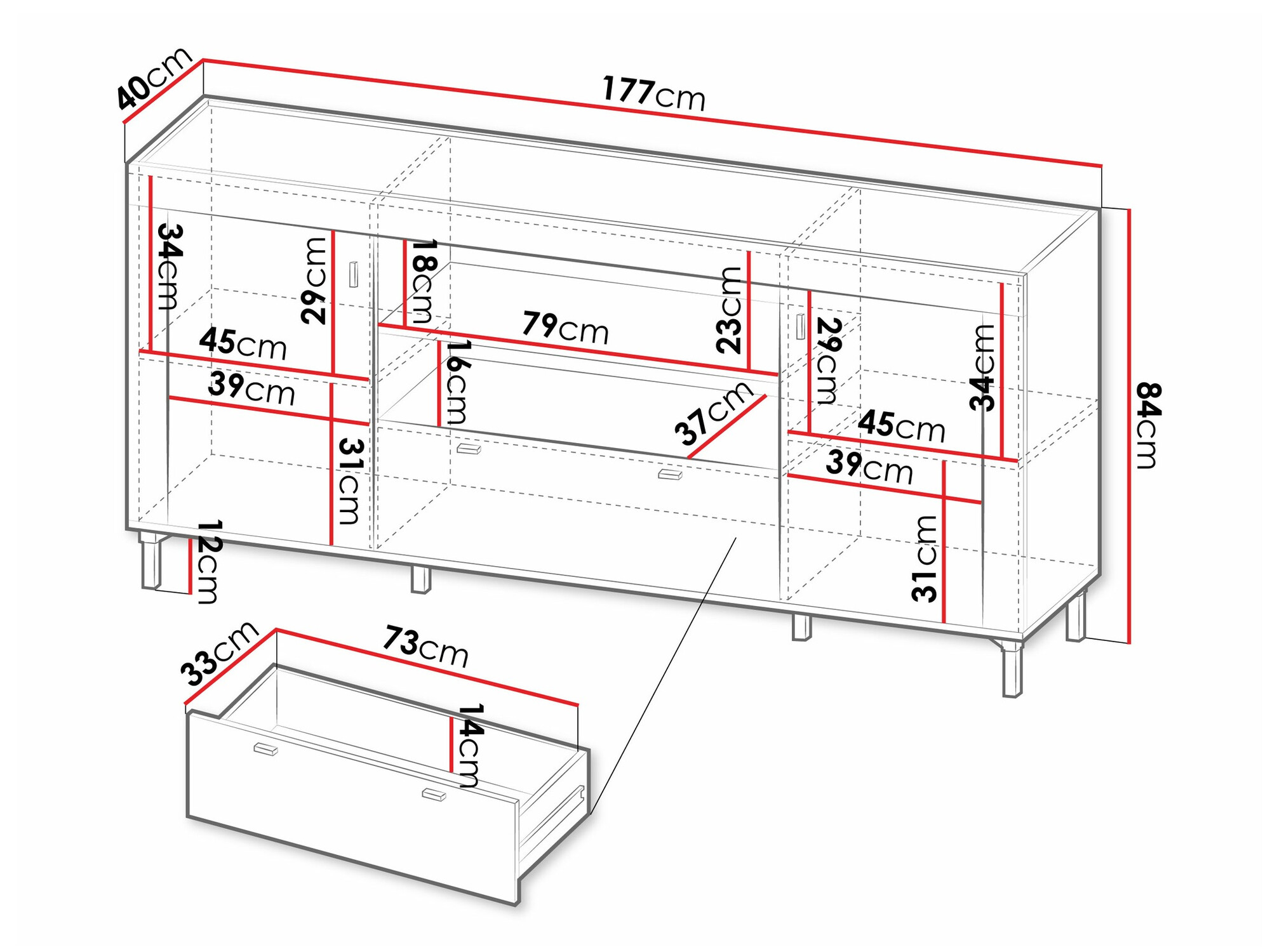 Ladekast Mormavu 110 (Mat wit)
