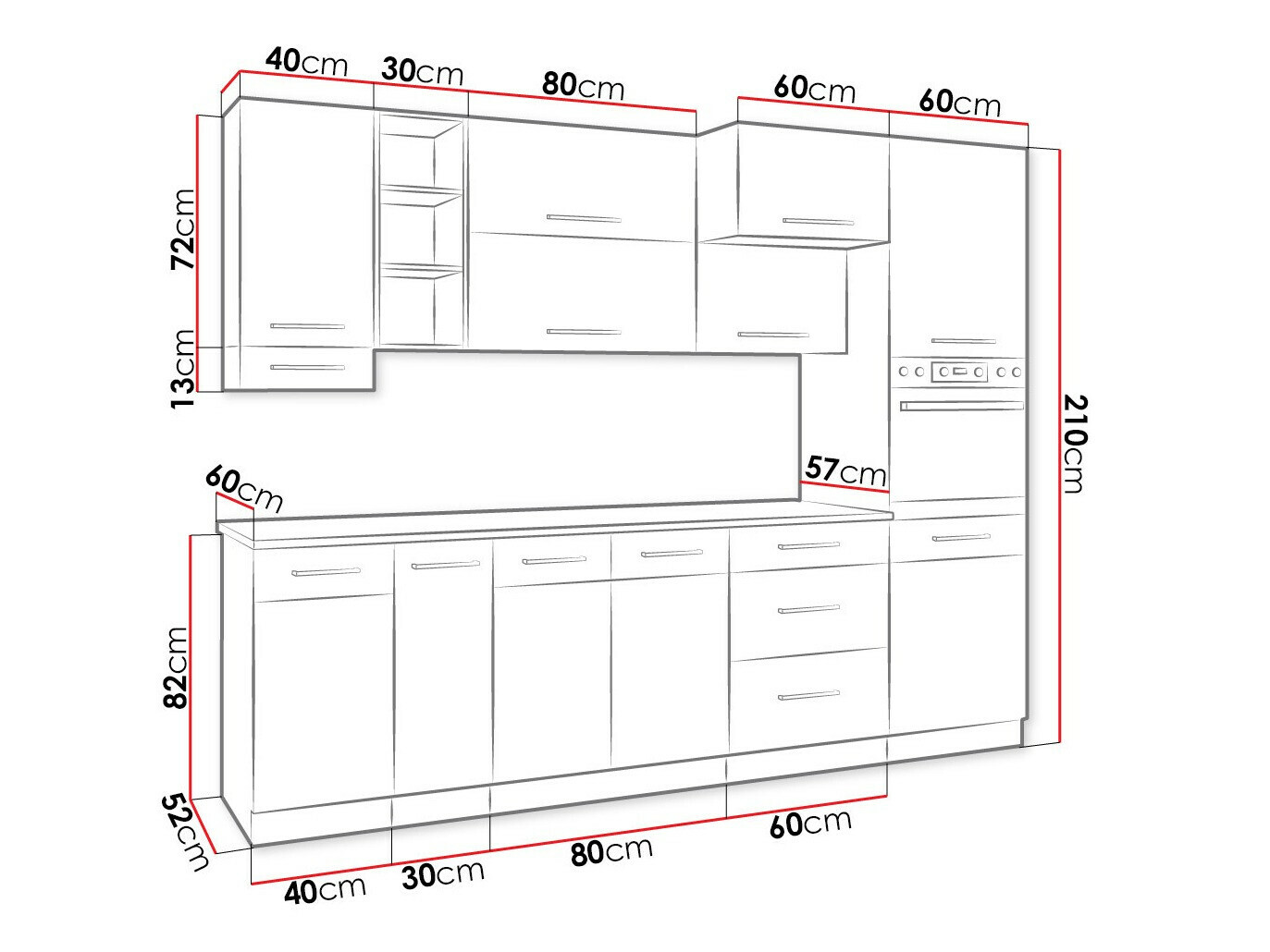 Modulaire keukenset Wood Dark 129