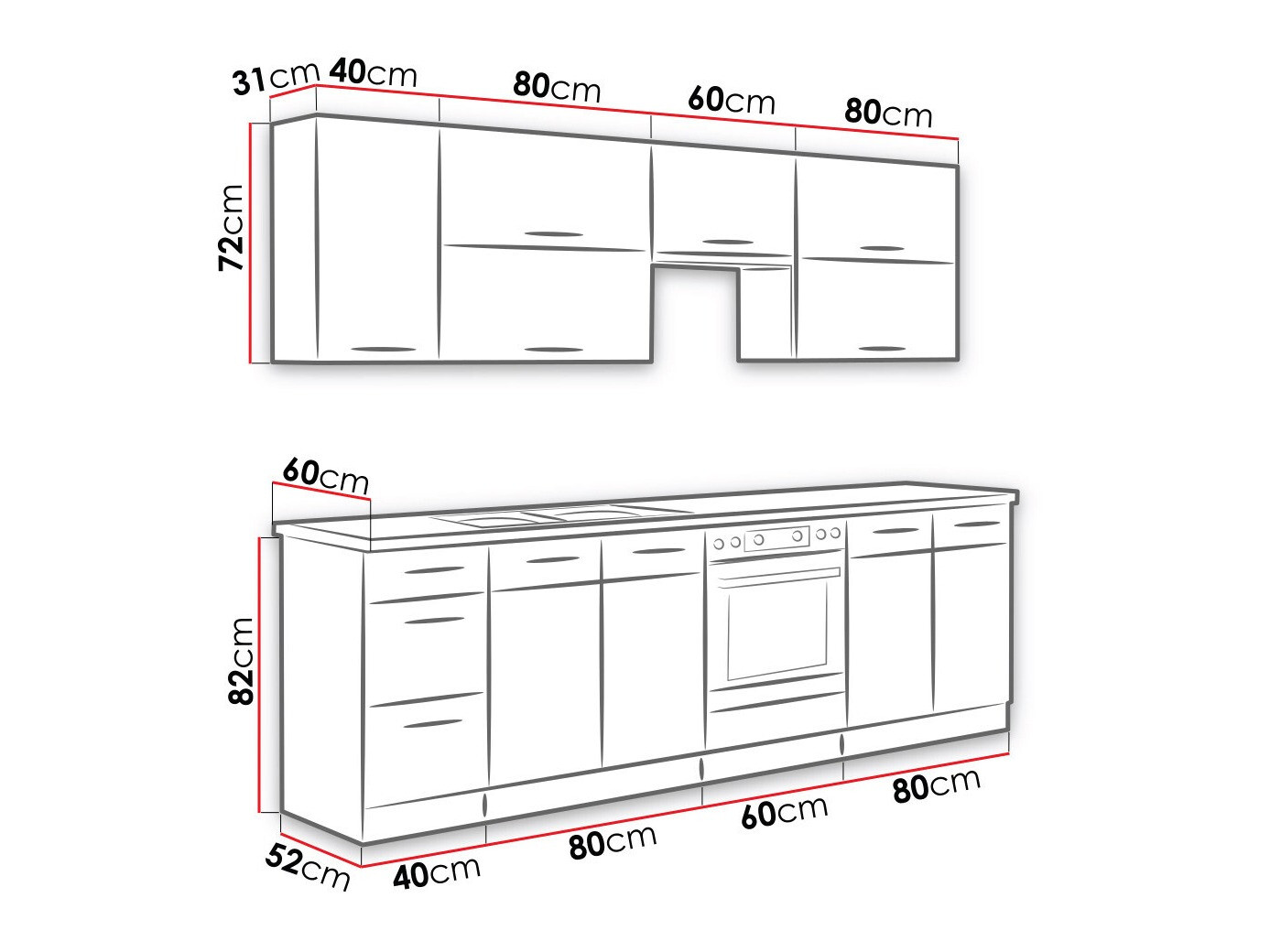 Modulaire keukenset Wood Grey 135