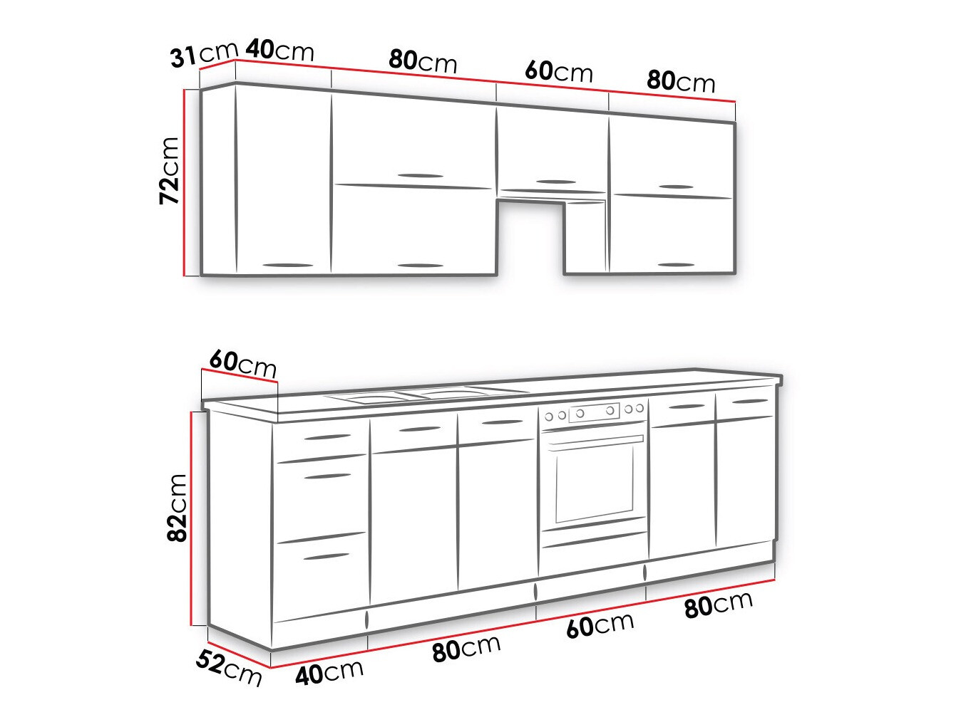Modulaire keukenset Wood Grey 135