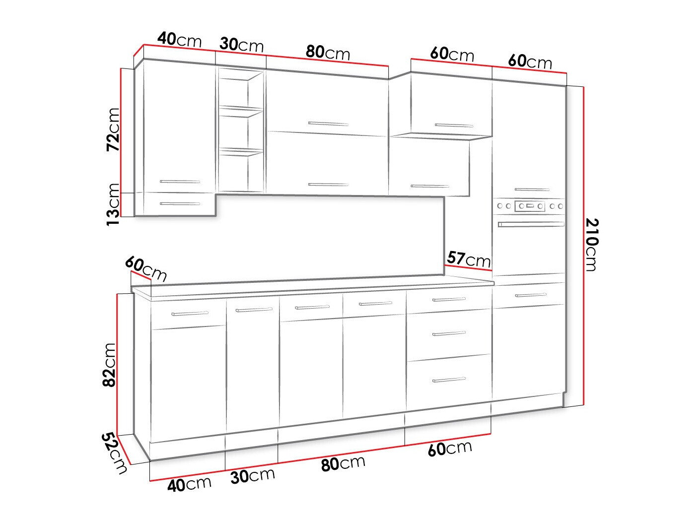 Modulaire keukenset Wood Grey 136