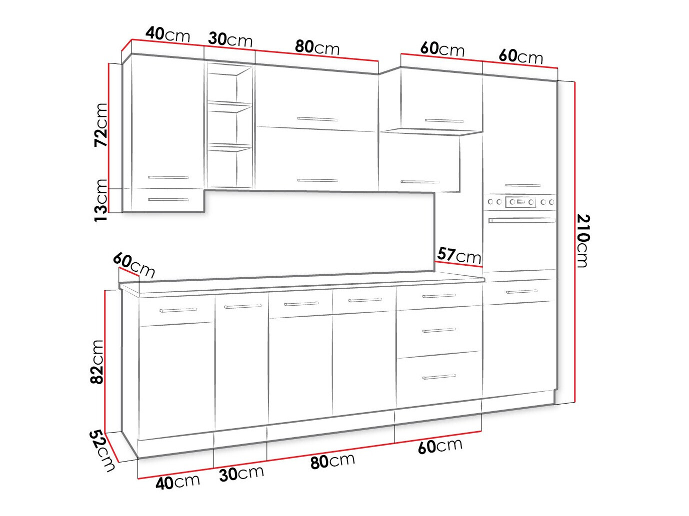 Modulaire keukenset Wood Grey 136