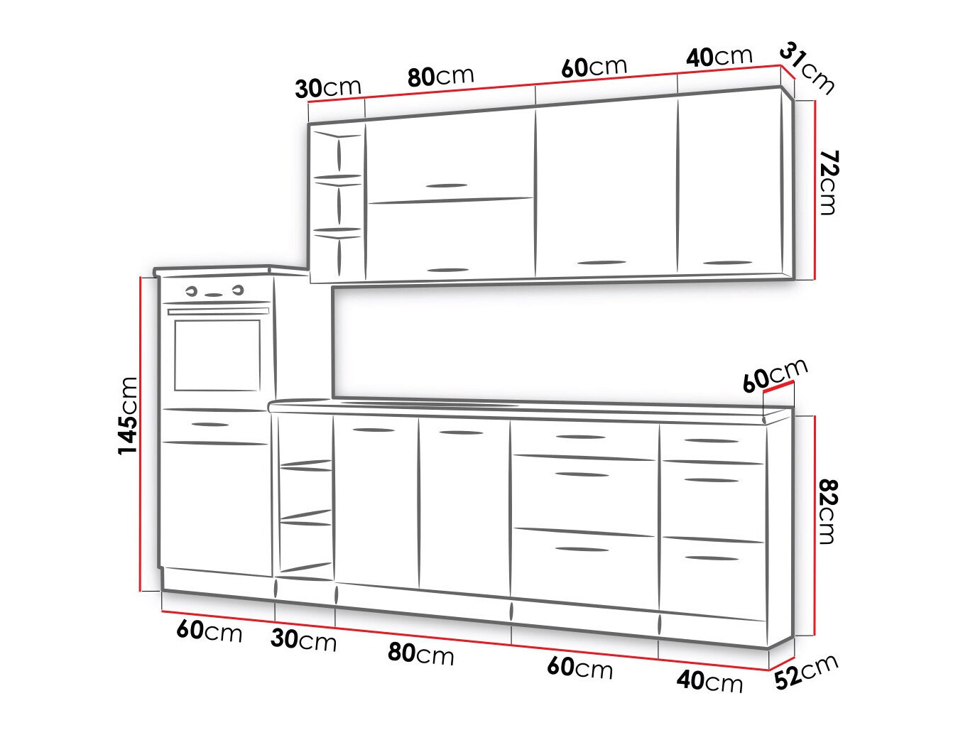 Modulaire keukenset Wood Grey 137