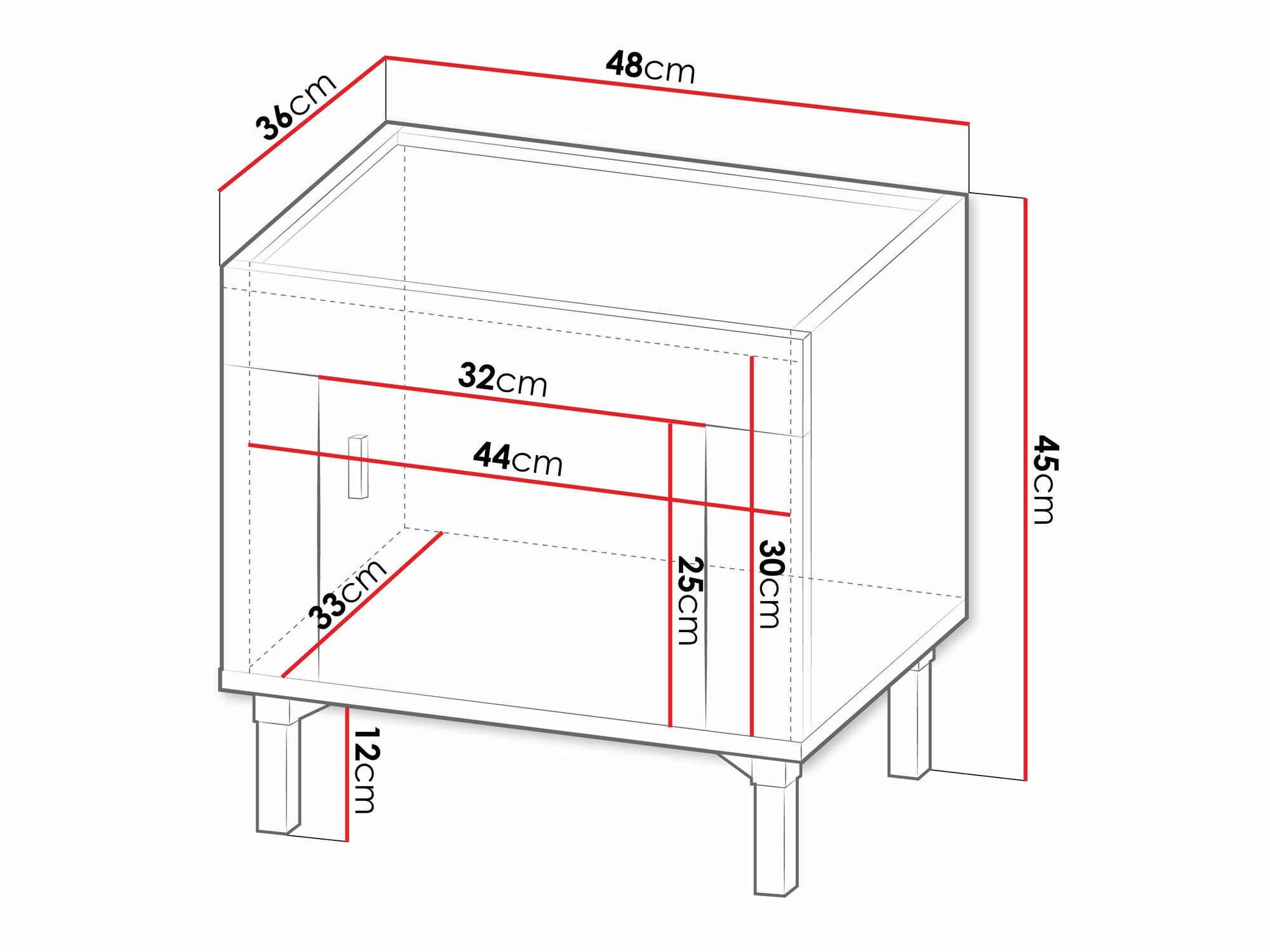 Nachtkastje Mormavu 109 (Mat wit)